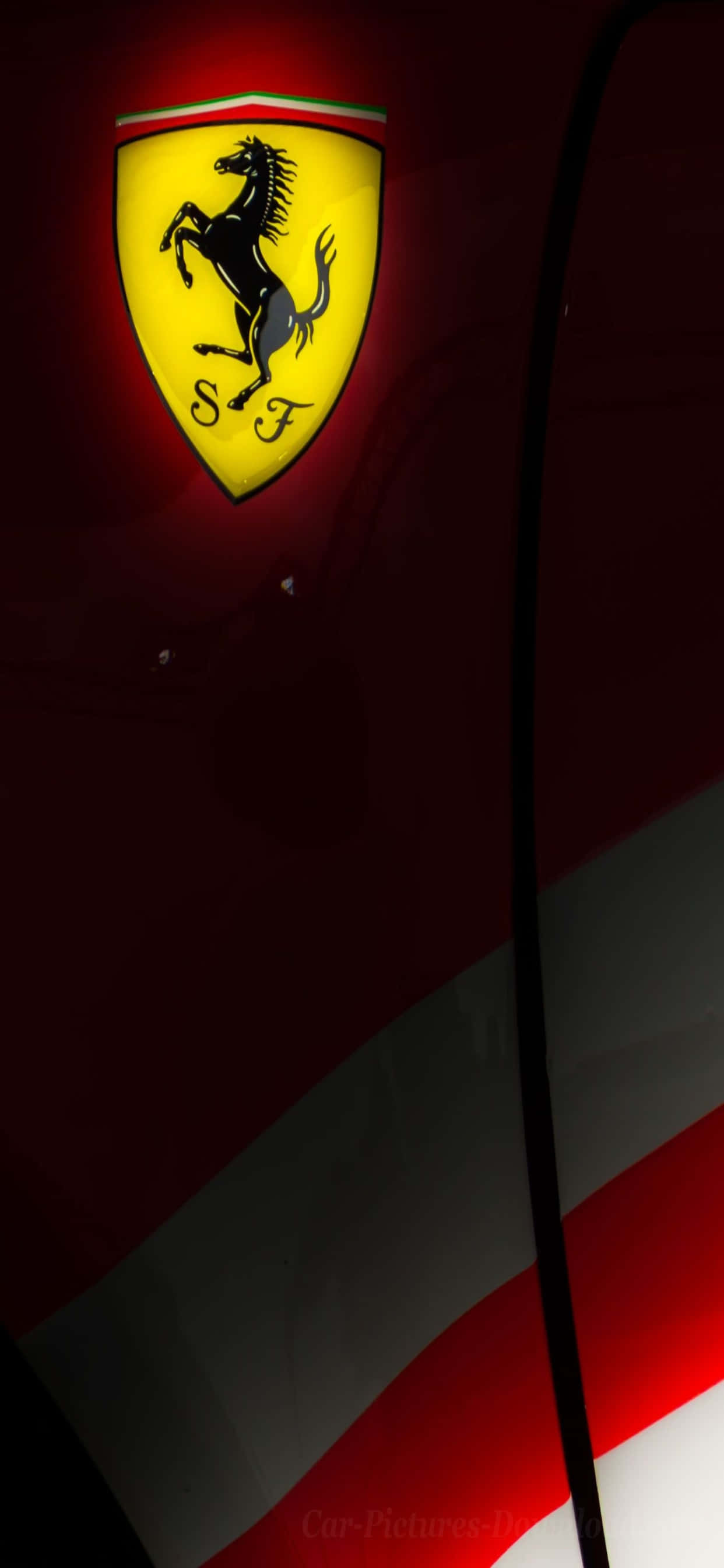 iPhone Xs Max Ferrari Agtergrond Scuderia Ferrari Logo Muurpapier