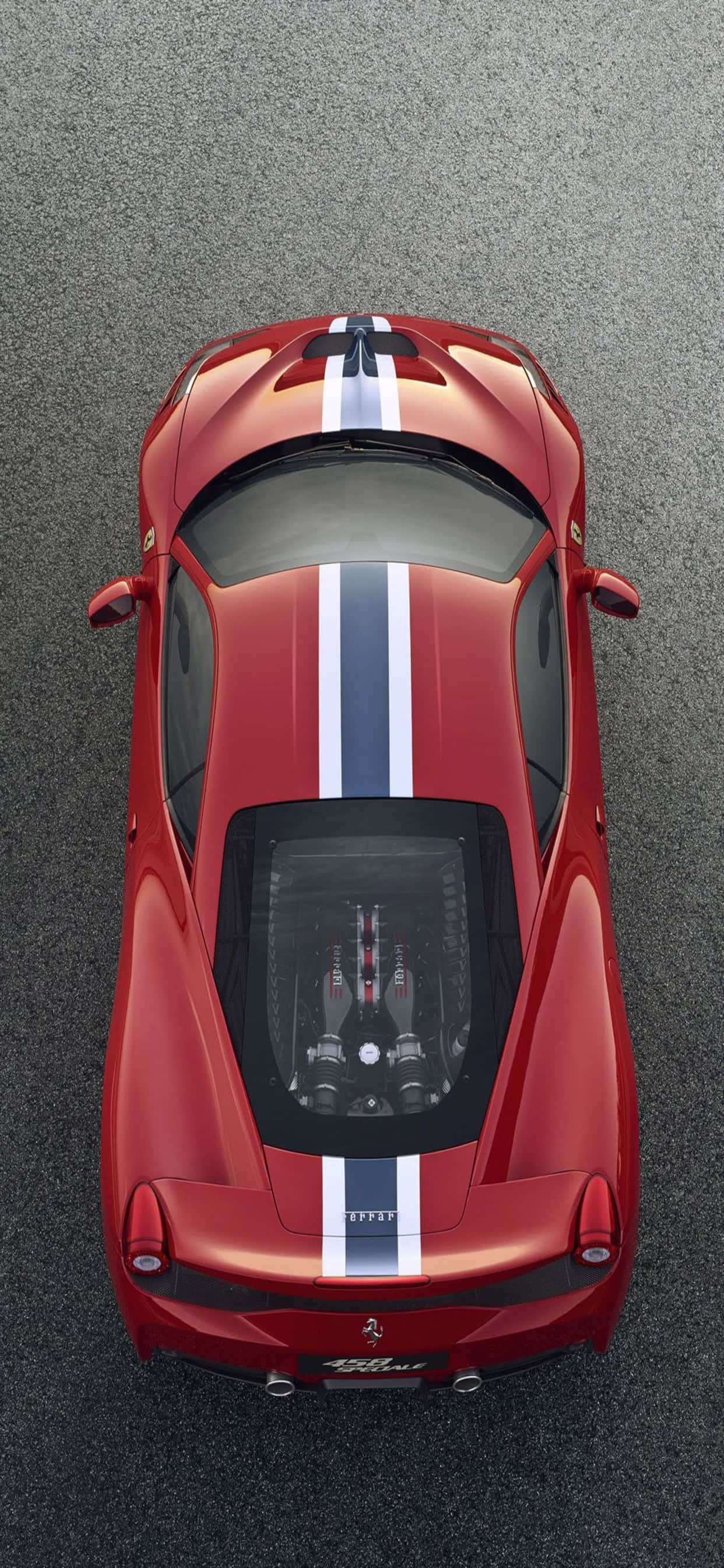 iPhone Xs Max Ferrari Agtergrond Rooi 2014 Ferrari 458 Speciale Met Strepe Muurpapier