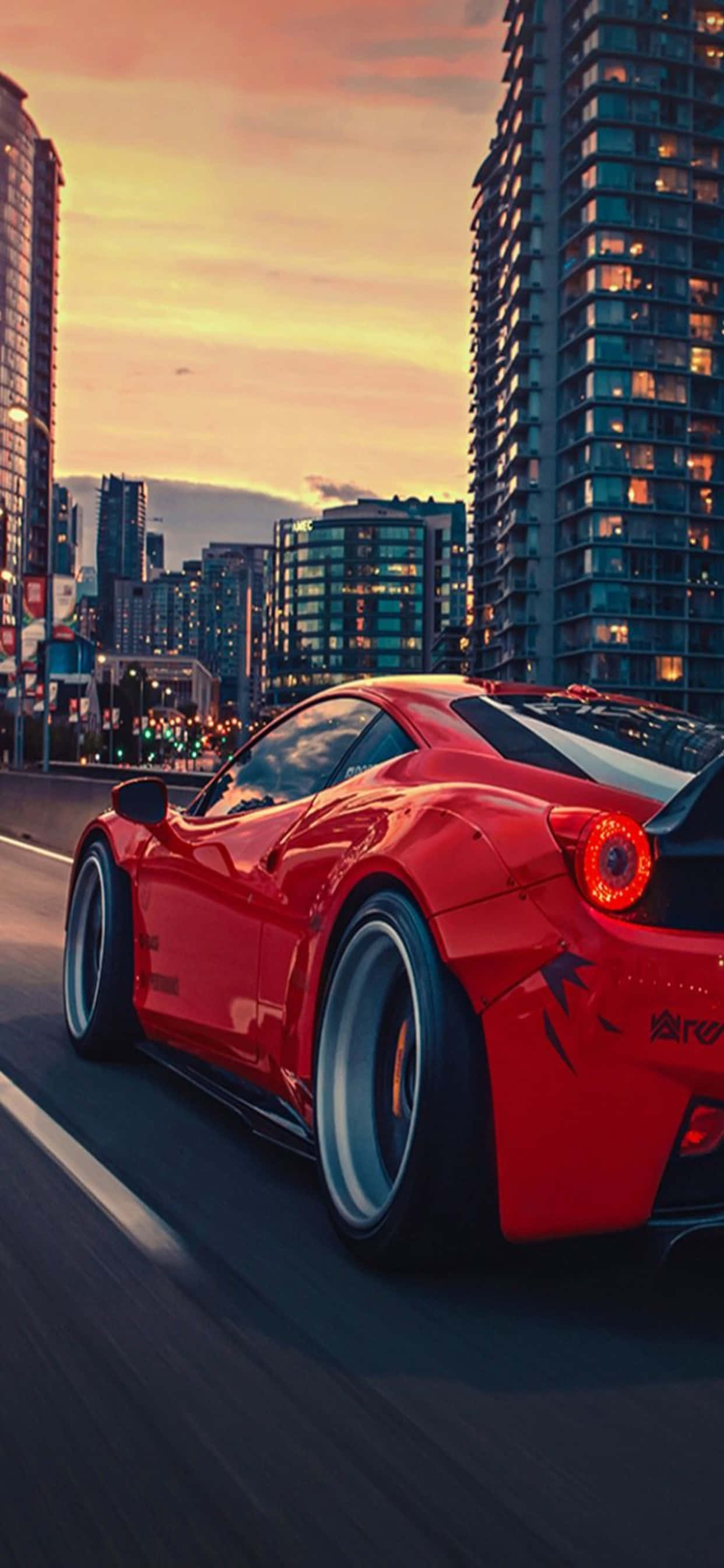 iPhone Xs Max Ferrari Agtergrond Glansrooi Ferrari 458 Muurpapier