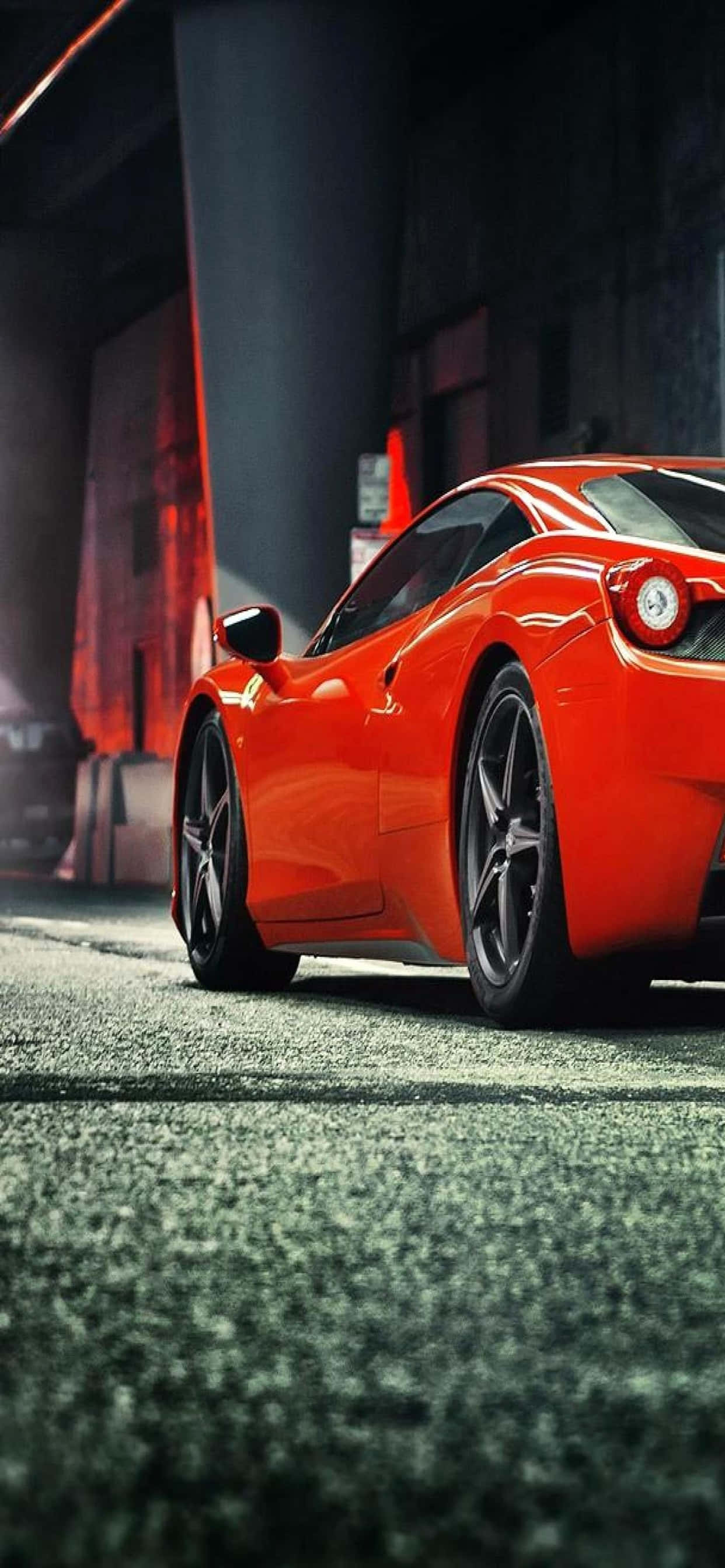 iPhone Xs Max Ferrari Agtergrond Rooi Ferrari 458 Muurpapier
