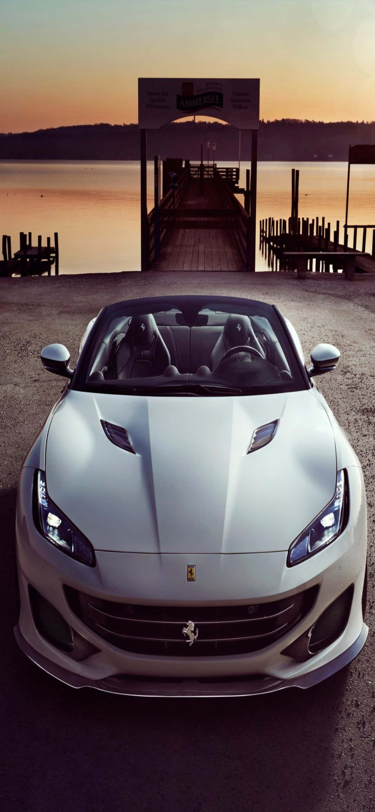 iPhone Xs Max Ferrari Agtergrond Ligte Grys Ferrari Portofino Muurpapier