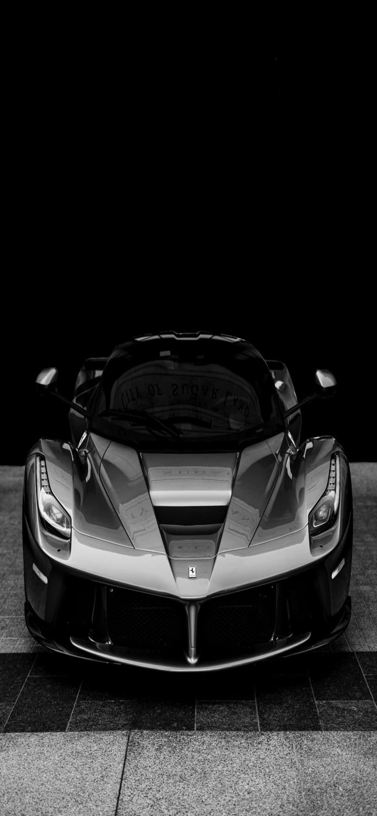 iPhone Xs Max Ferrari Agtergrond Glans Swart LaFerrari Muurpapier