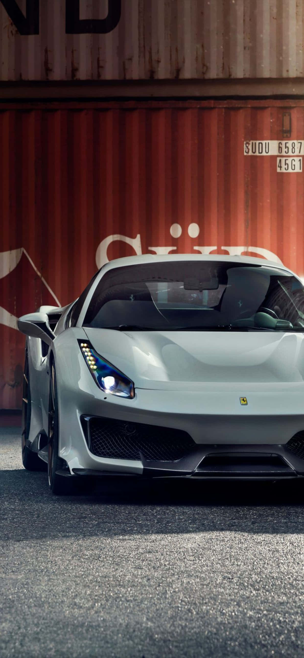 iPhone Xs Max Ferrari Agtergrond 'n Grys Ferrari 488 Pista Muurpapier