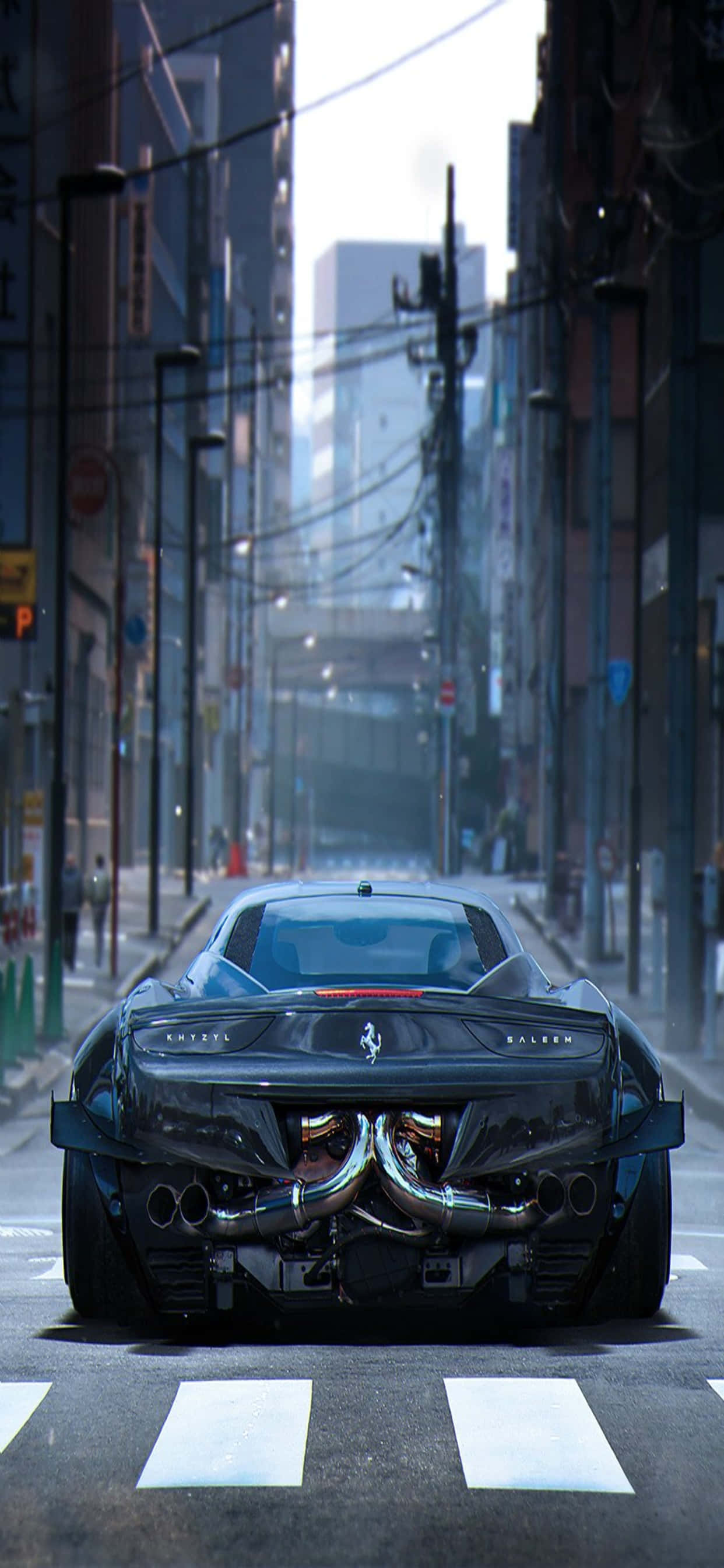 iPhone Xs Max Ferrari Agtergrond Swart Ferrari 458 Muurpapier