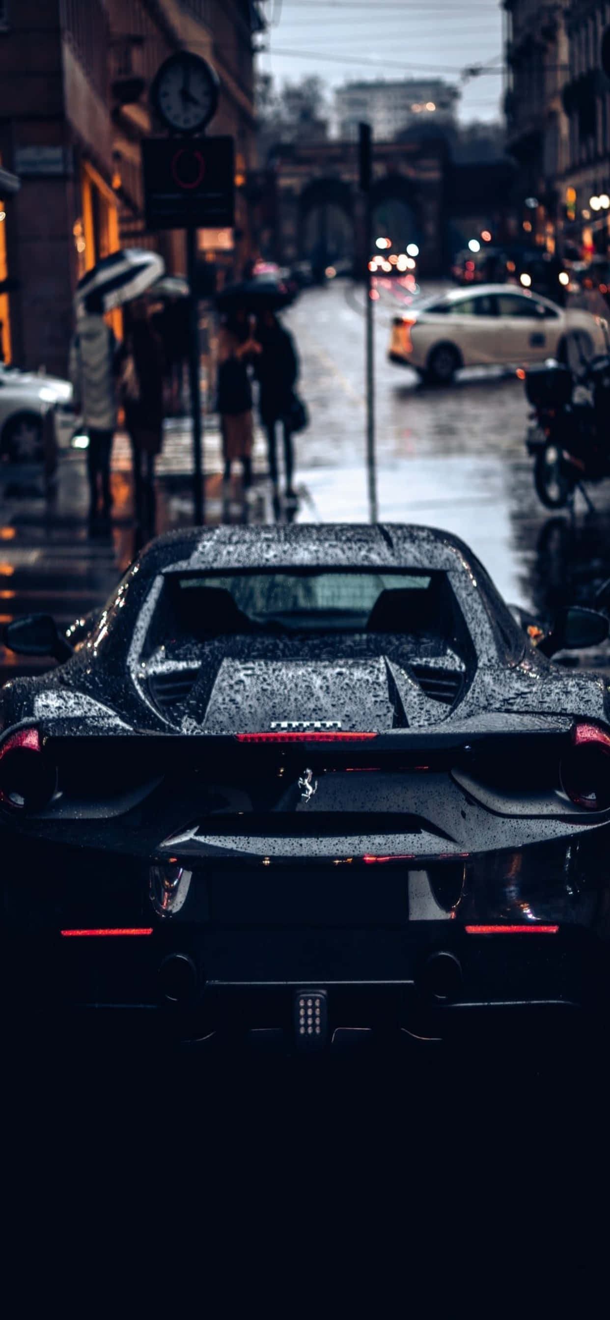 iPhone Xs Max Ferrari-agtergrond Swart Nat Ferrari Muurpapier