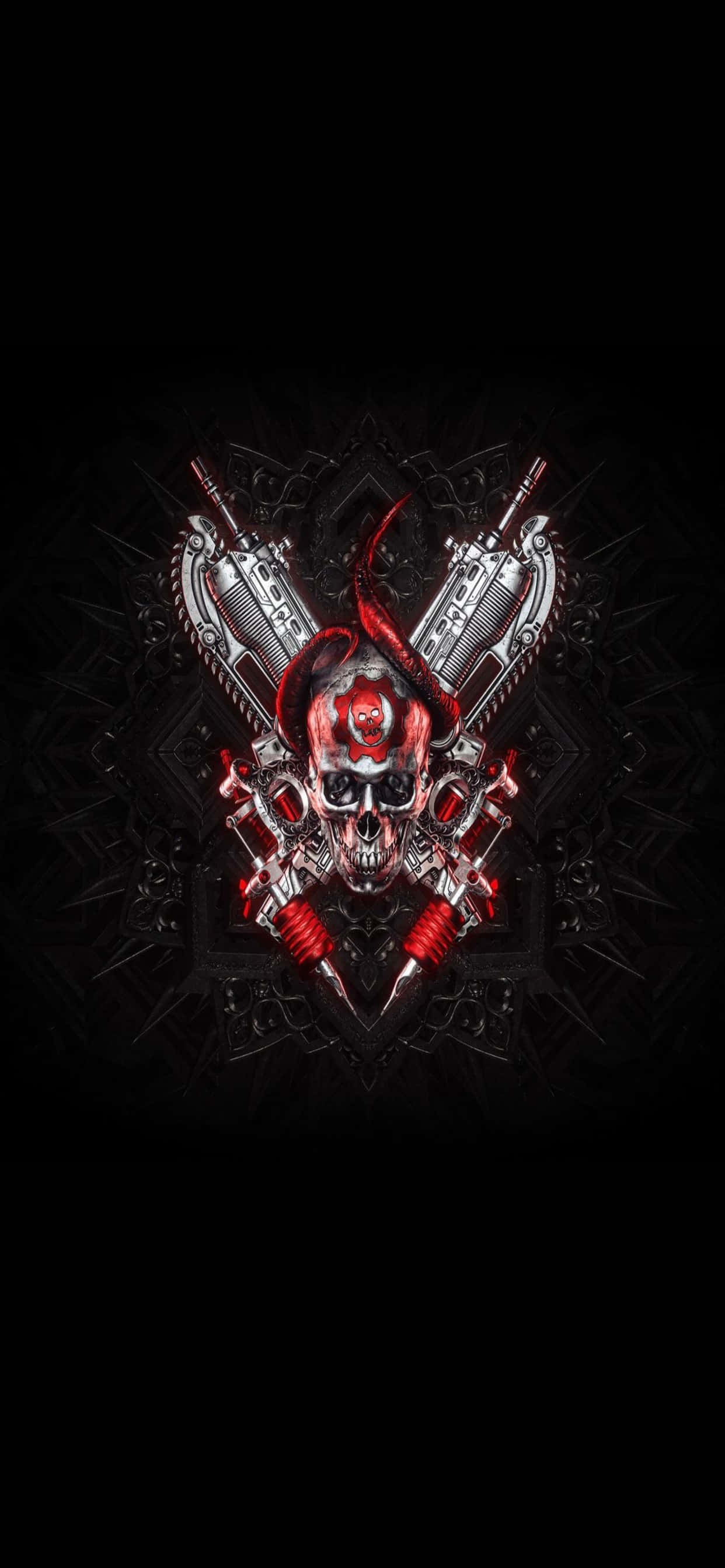 iPhone XS Max Gears Of War 5 Simmetriese Logo Agtergrond Muurpapier