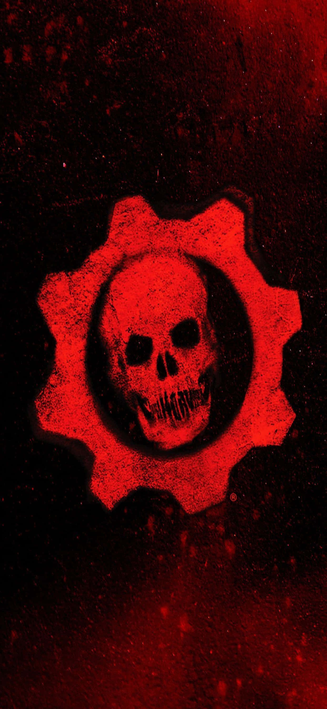 iPhone XS Max Gears Of War 5 Rooi Estetiese Agtergrond Muurpapier