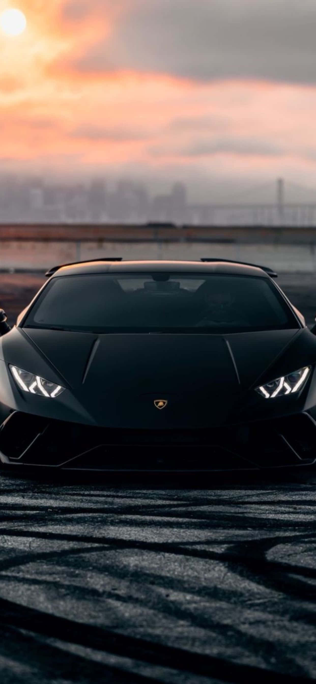 iPhone XS Max Lamborghini Swart Huracan Agtergrond Muurpapier