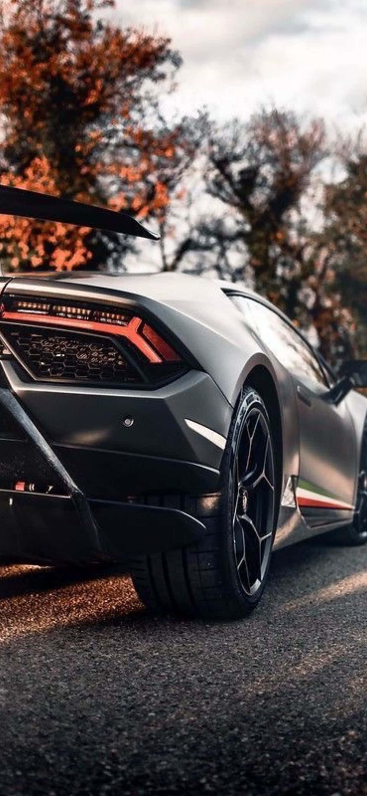 iPhone XS Max Lamborghini Huracan Agter Aansig Agtergrond Muurpapier