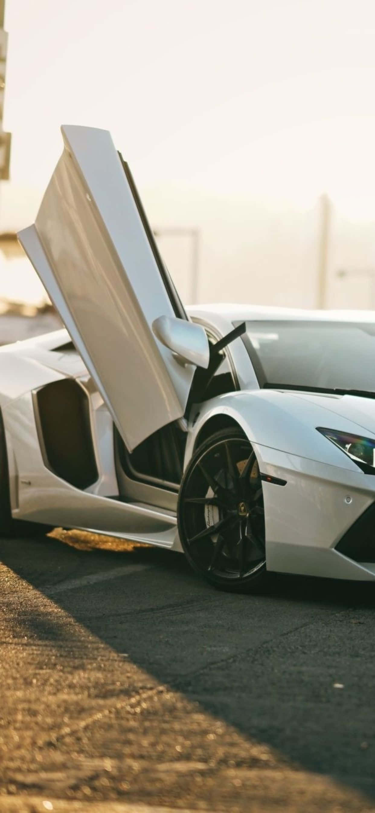 iPhone XS Max Lamborghini Aventador Roadster Agtergrond Muurpapier