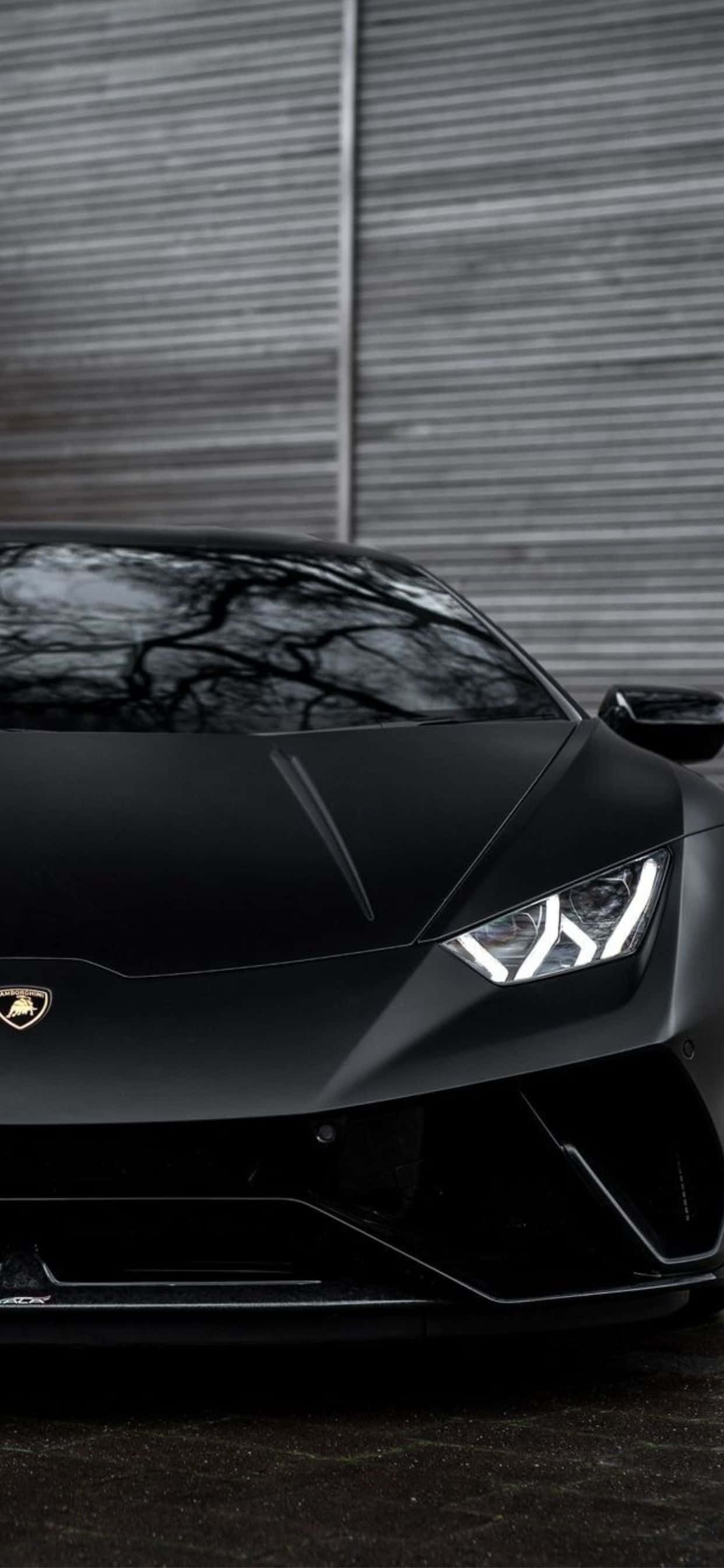iPhone XS Max Lamborghini Mat Swart Agtergrond Muurpapier