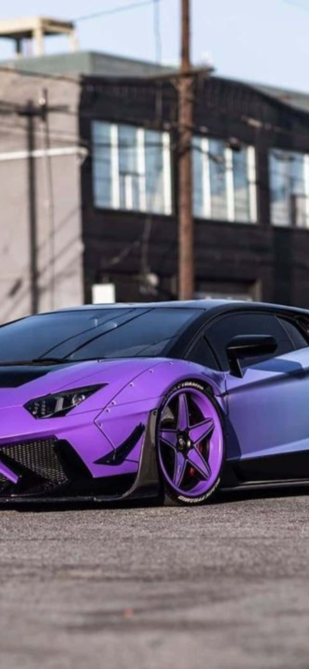 iPhone XS Max Lamborghini Pers En Swart Agtergrond Muurpapier