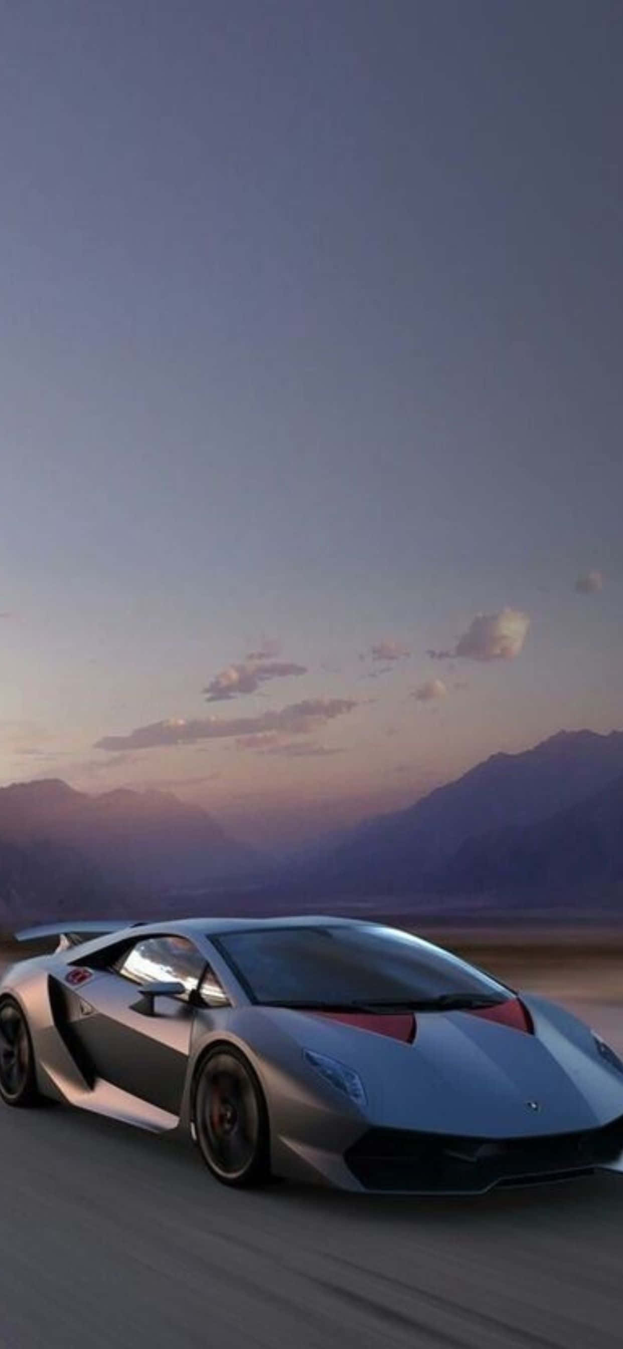 iPhone XS Max Lamborghini Slick Grys Agtergrond Muurpapier