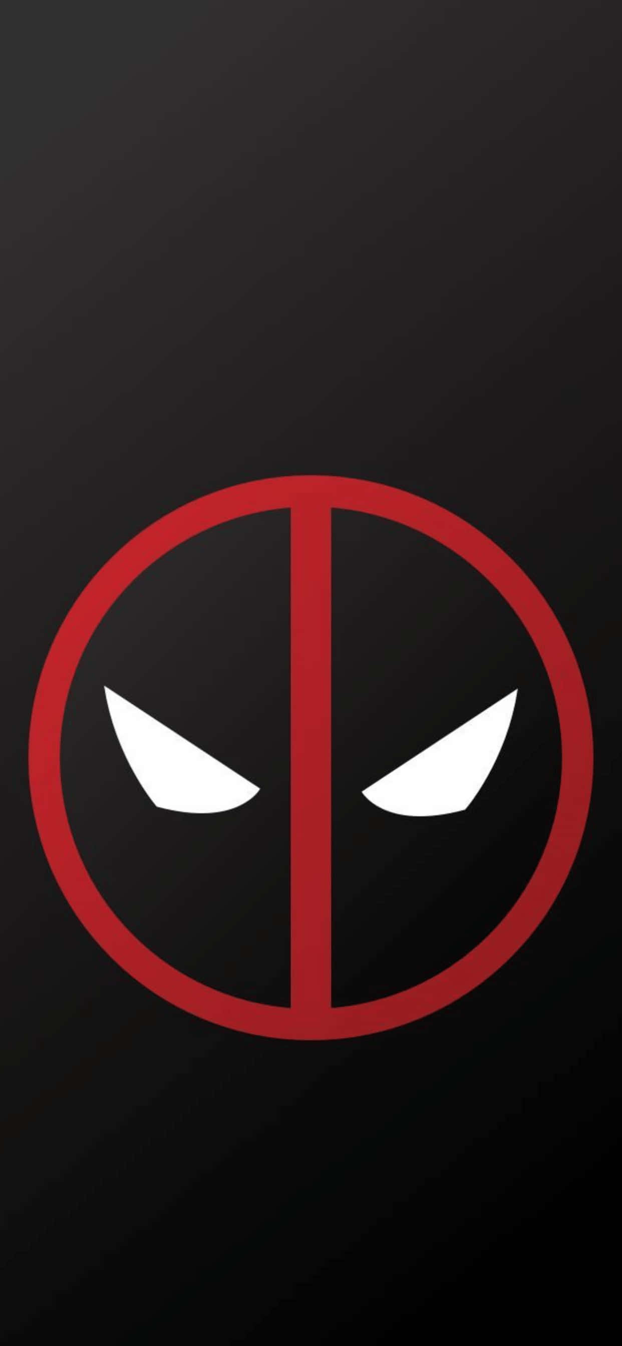 iPhone XS Max Marvel Deadpool Logo Agtergrond Muurpapier