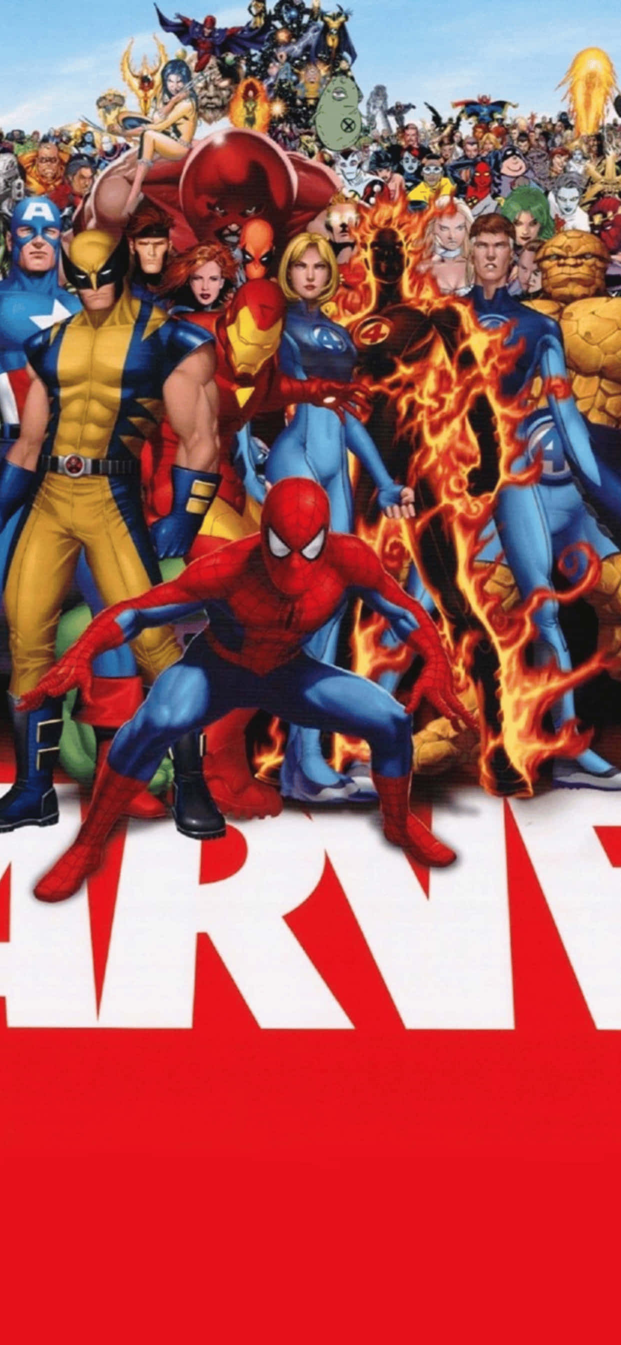 iPhone XS Max Marvel Superhelde Agtergrond Muurpapier