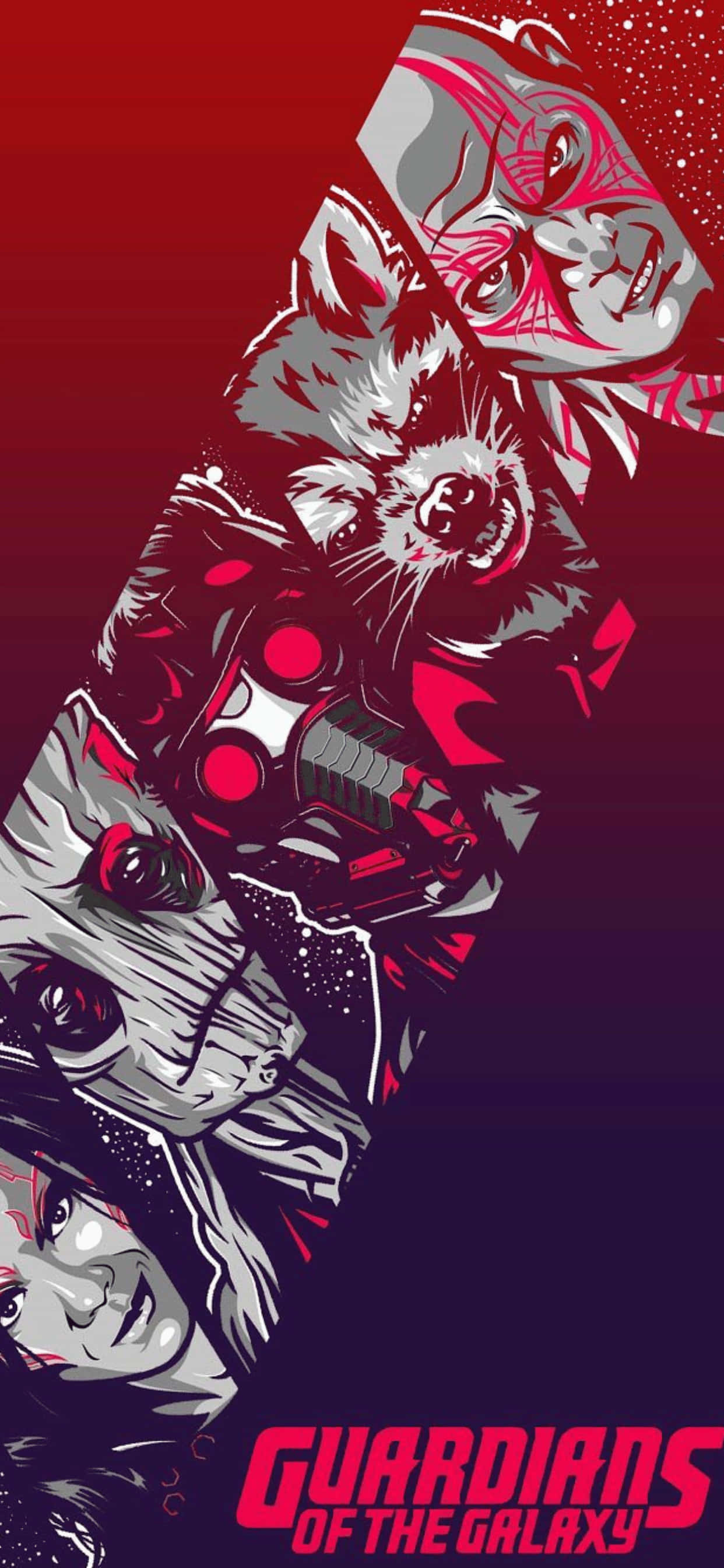 iPhone XS Max Marvel Guardians of the Galaxy-agtergrond Muurpapier