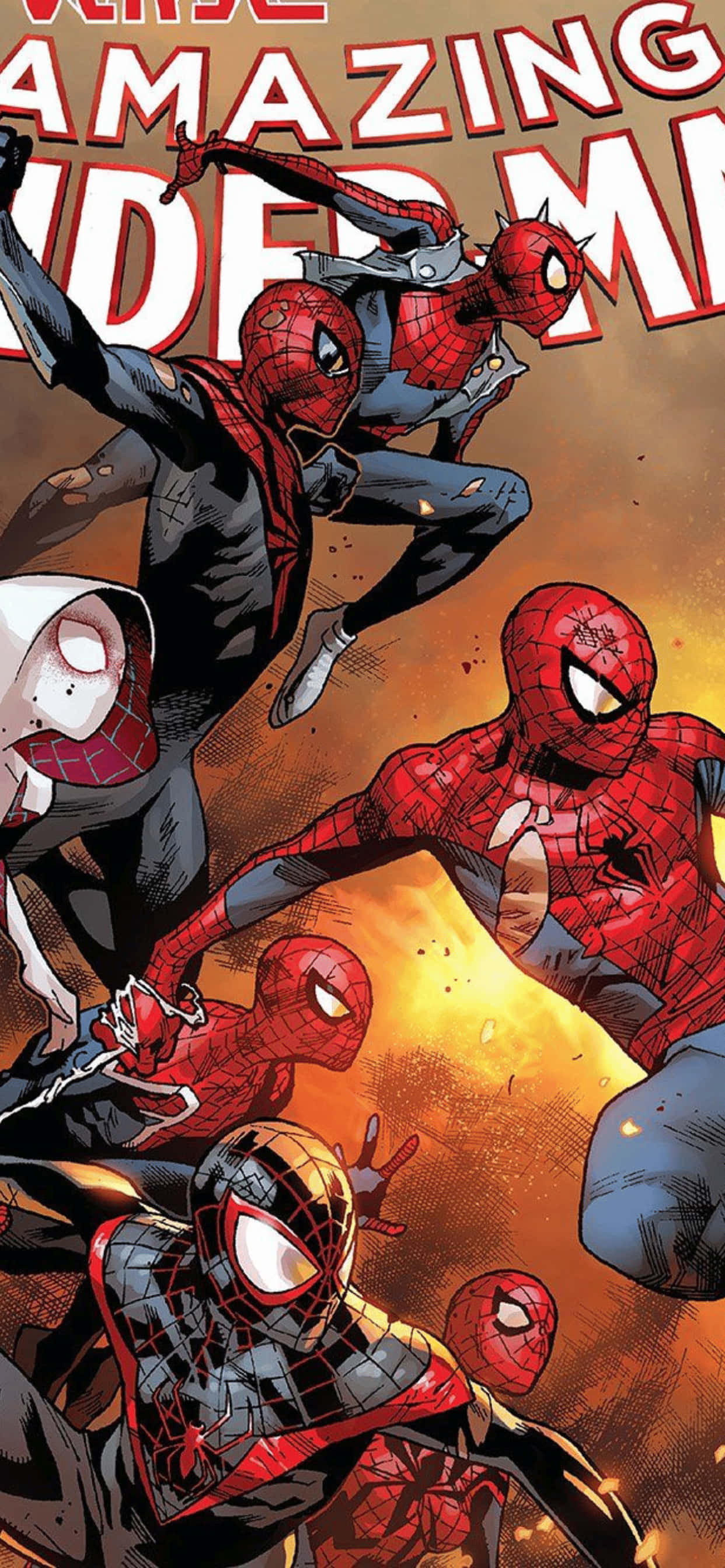 iPhone XS Max Marvel Spiderman Multiversum Agtergrond Muurpapier