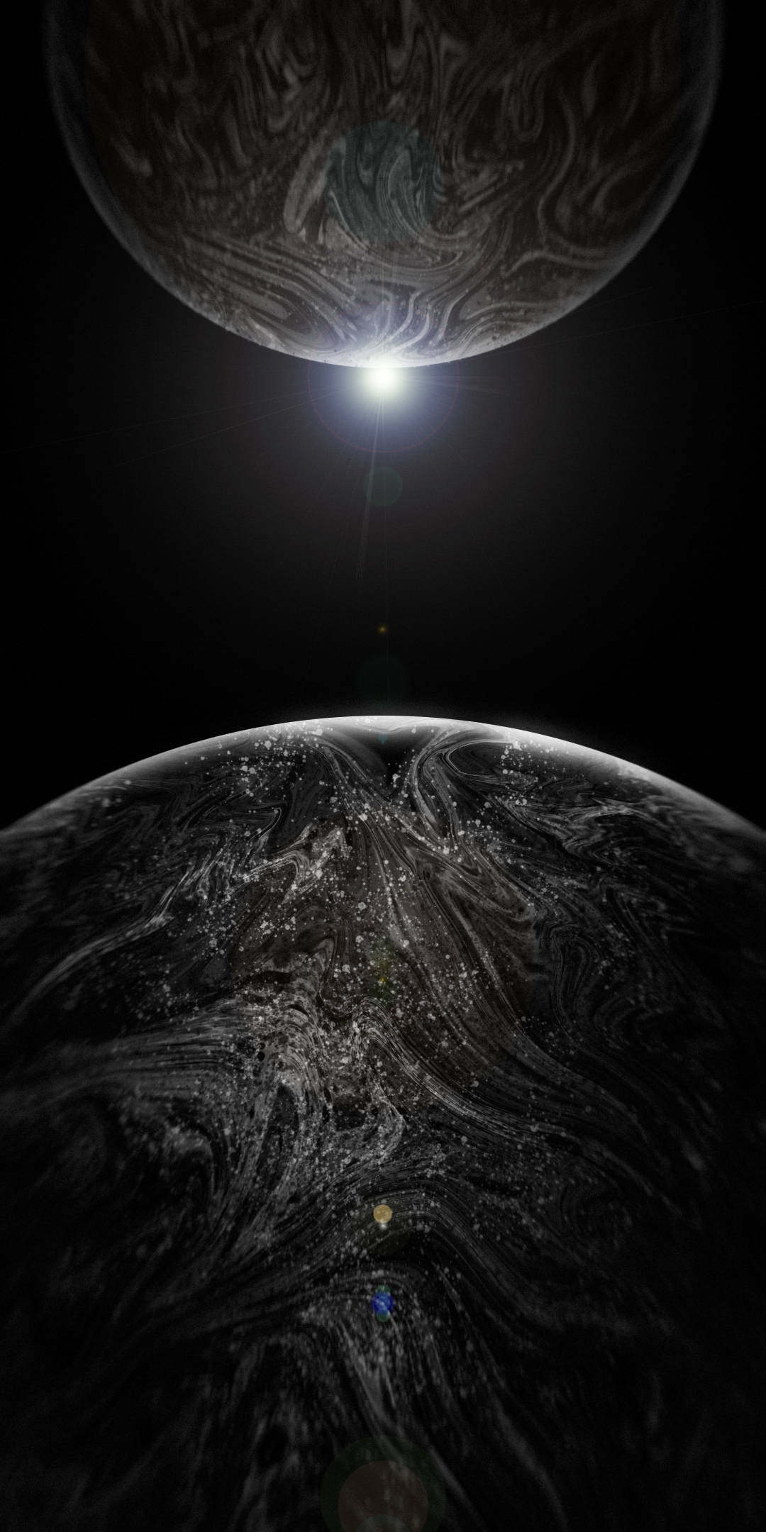 iPhone XS Max OLED Grys Planete Muurpapier