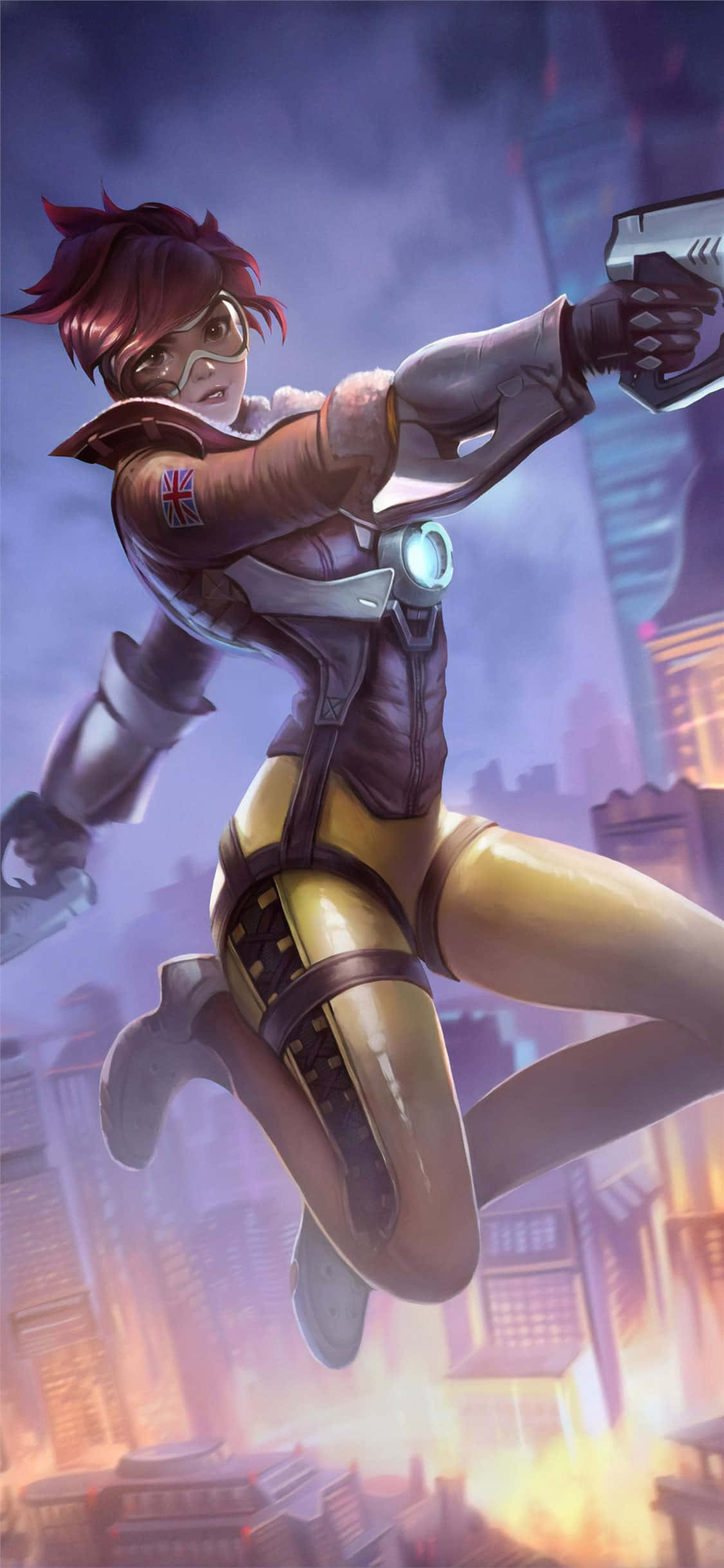 iPhone Xs Max Overwatch Agtergrond Tracer Spring Muurpapier