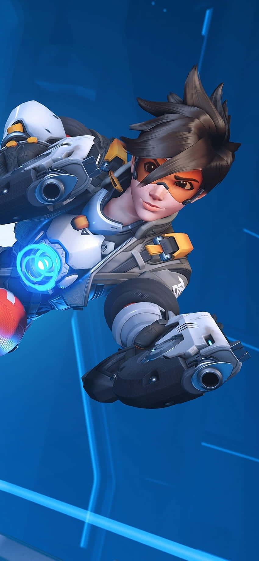iPhone Xs Max Overwatch Agtergrond Tracer Dubbel Gewere Muurpapier