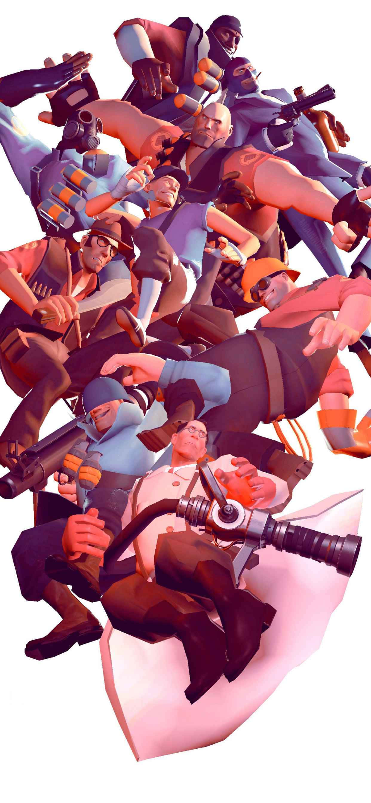 iPhone XS Max Portret Rooi Team Fortress 2-agtergrond Muurpapier