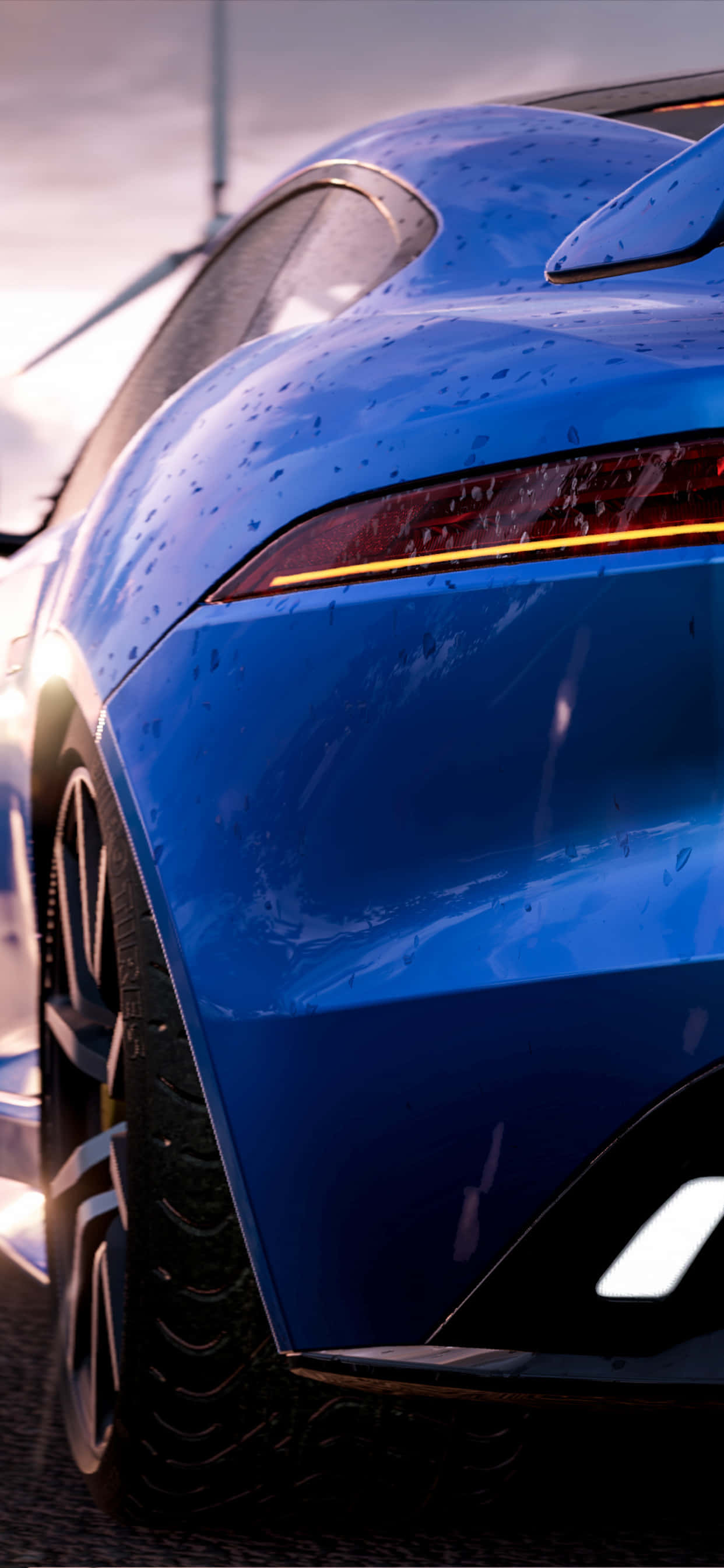 iPhone XS Max Project Cars 2 Blou Jaguar F-Type Agtergrond Muurpapier