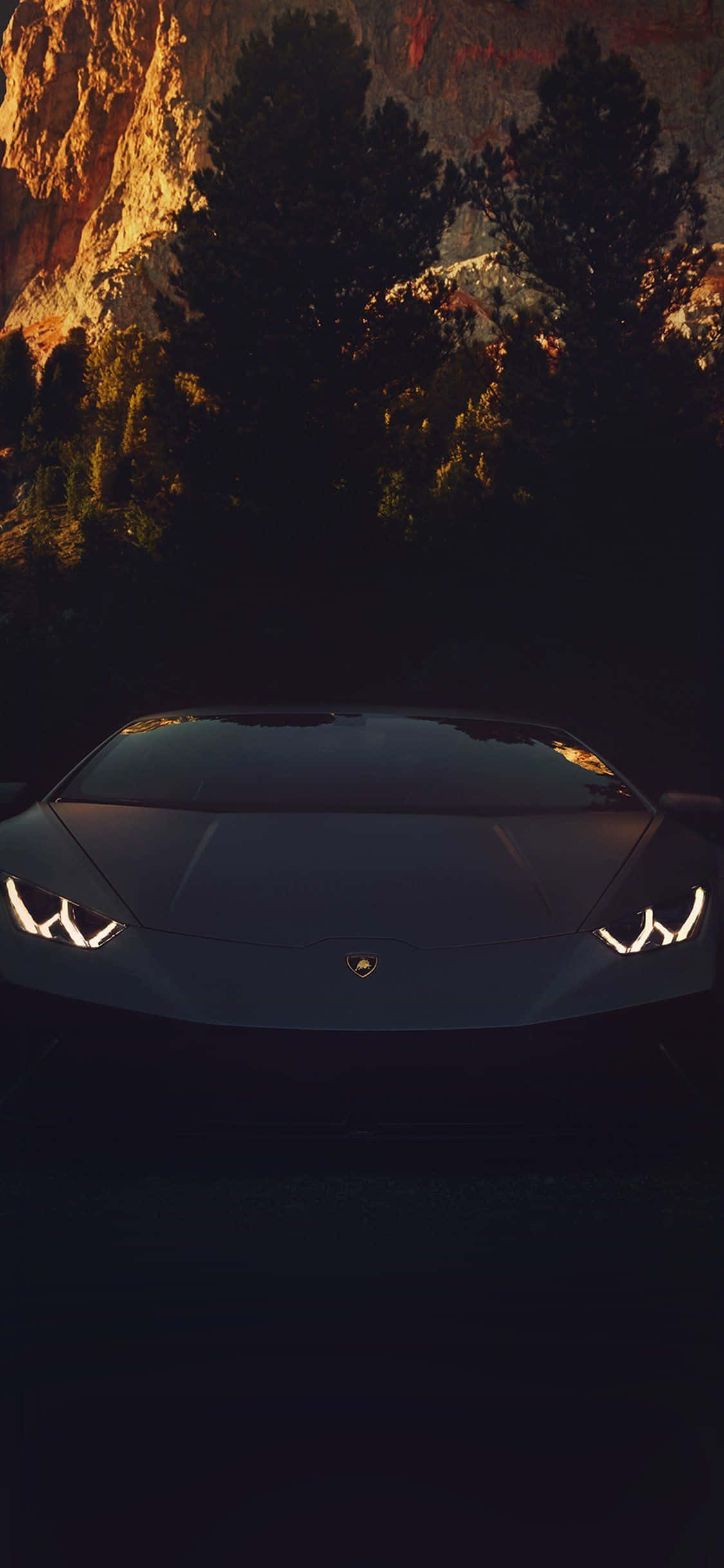 iPhone XS Max Project Cars 2 Heeltemal Swart Lamborghini Aventador Agtergrond Muurpapier