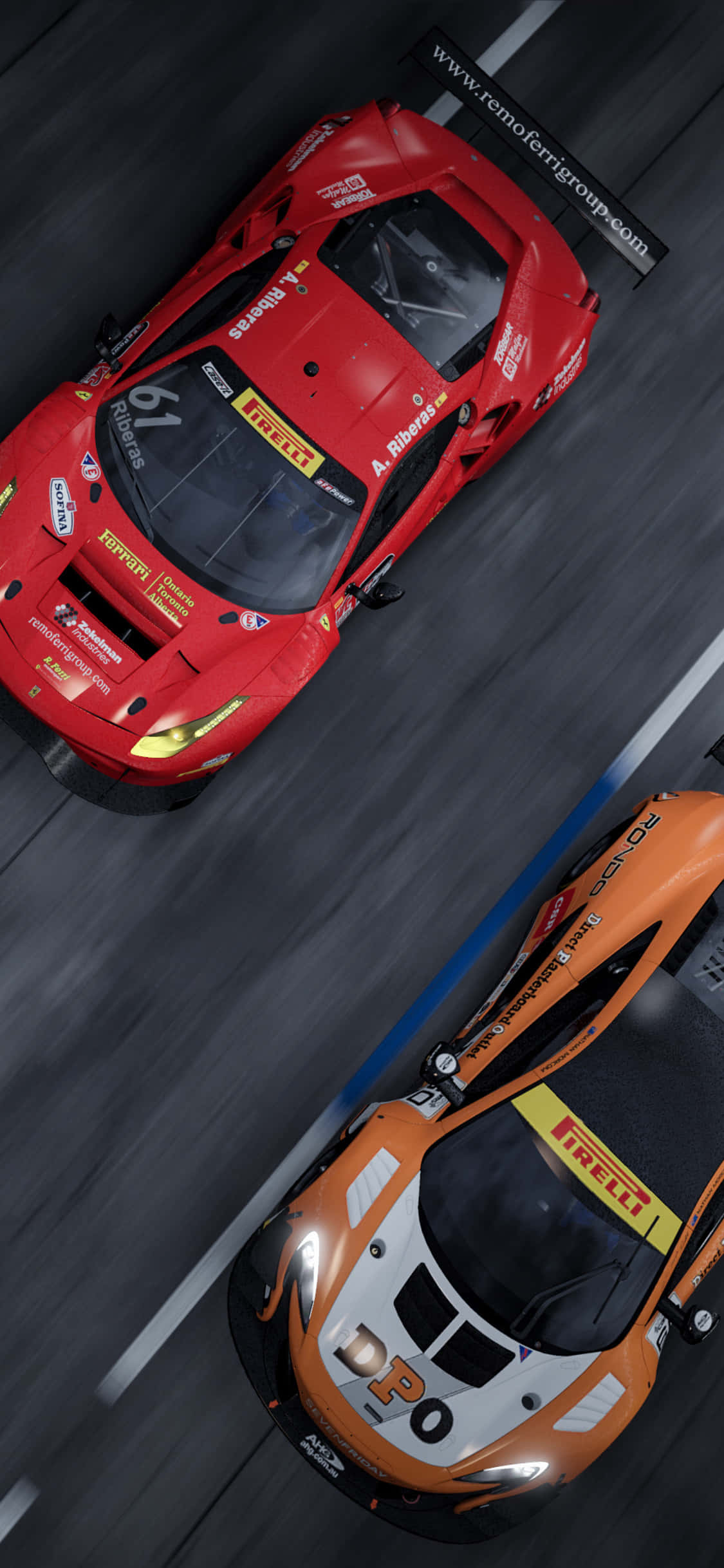 iPhone XS Max Project Cars 2 Rooi en Oranje Resiesmotors Agtergrond Muurpapier