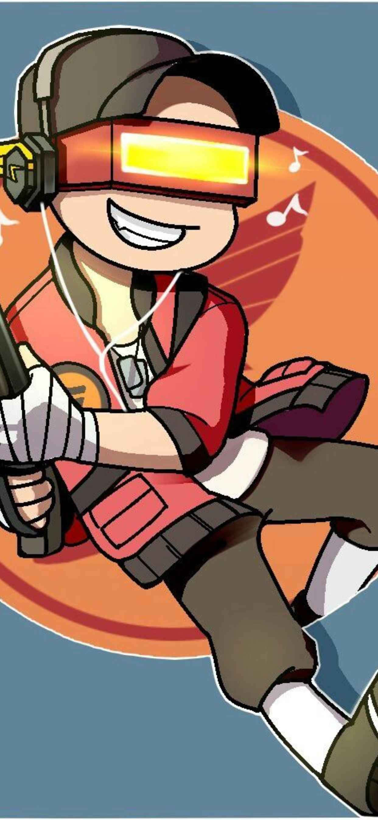 iPhone Xs Max Team Fortress 2 Geanimeerde Scout Agtergrond Muurpapier