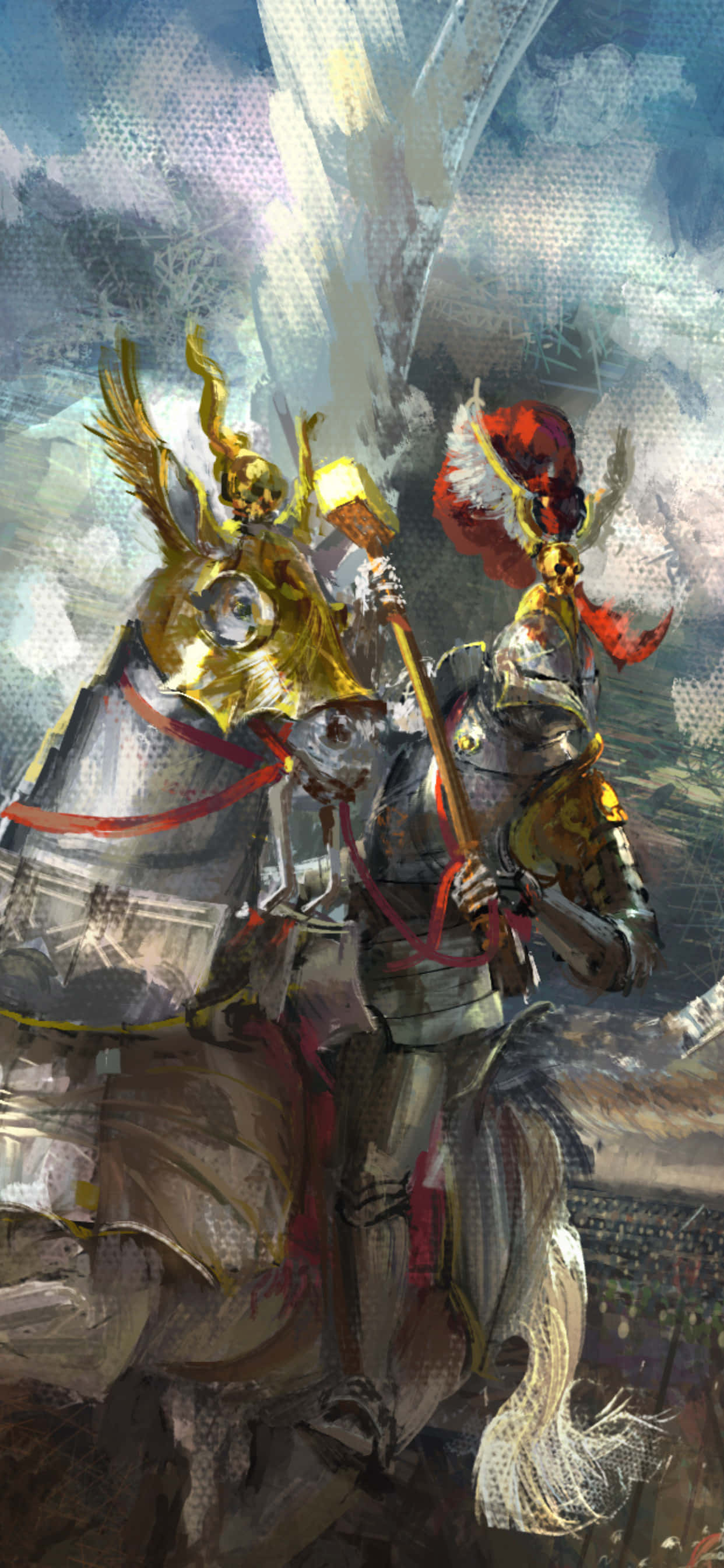 iPhone XS Max Total War Attila Ridder Digitale Skildery Agtergrond Muurpapier