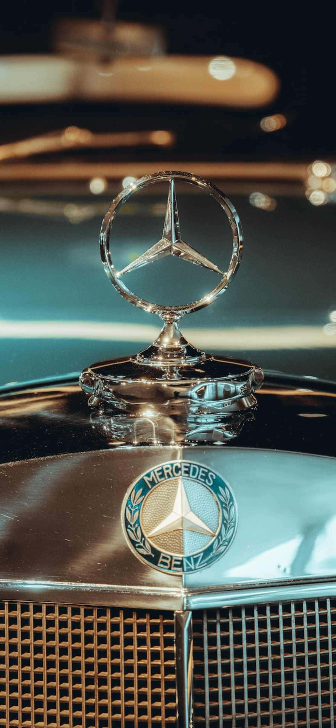 iPhone Xs Mercedes Agtergrond Grys Mercedes-Benz 500K Muurpapier