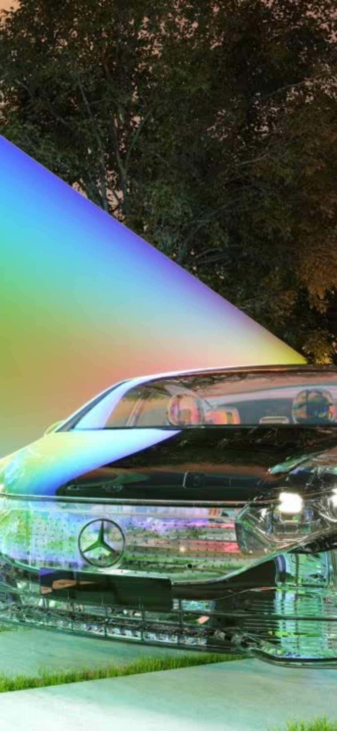 iPhone Xs Mercedes Agtergrond Reflektiewe Mercedes-Benz S-Klas Muurpapier