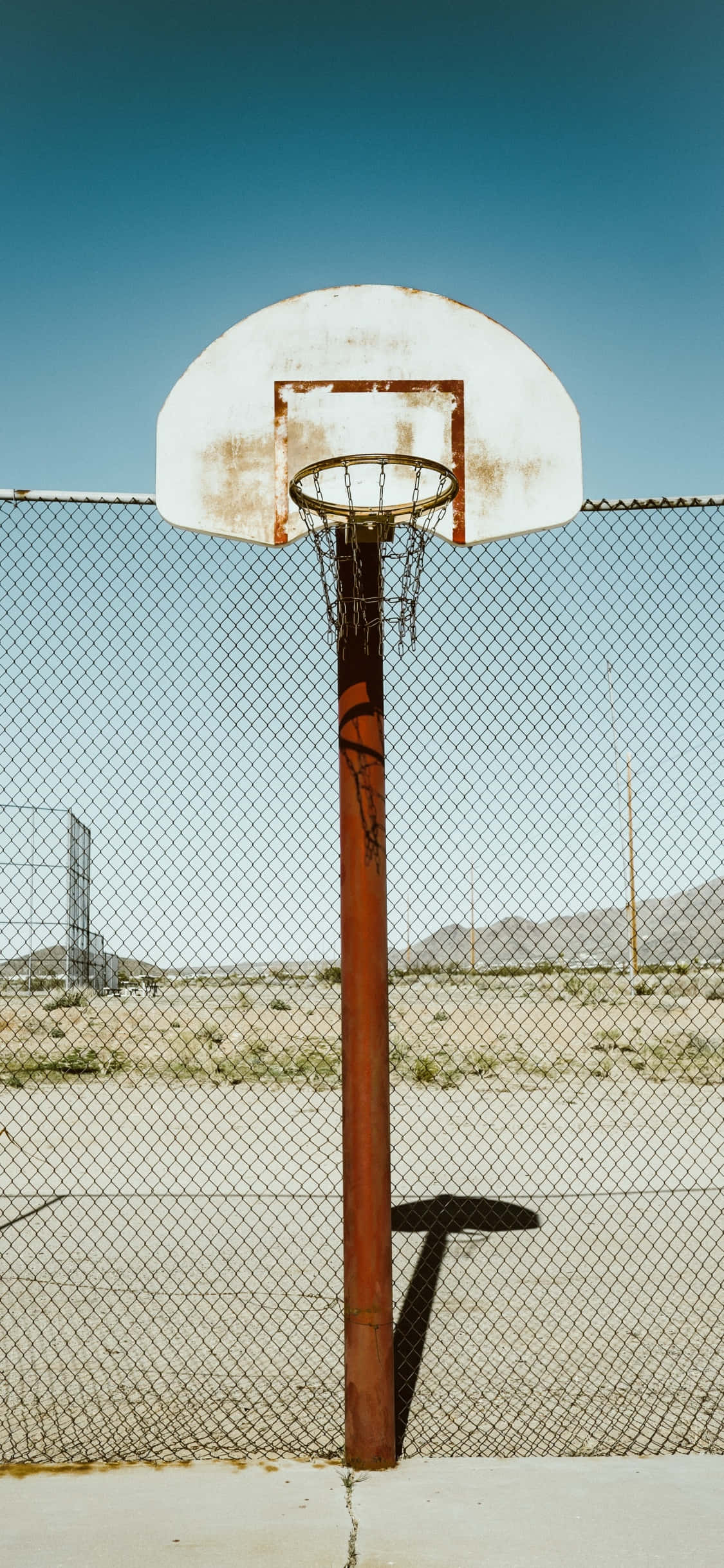 iPhone Xs Ou Basketbalbaan-agtergrond Muurpapier