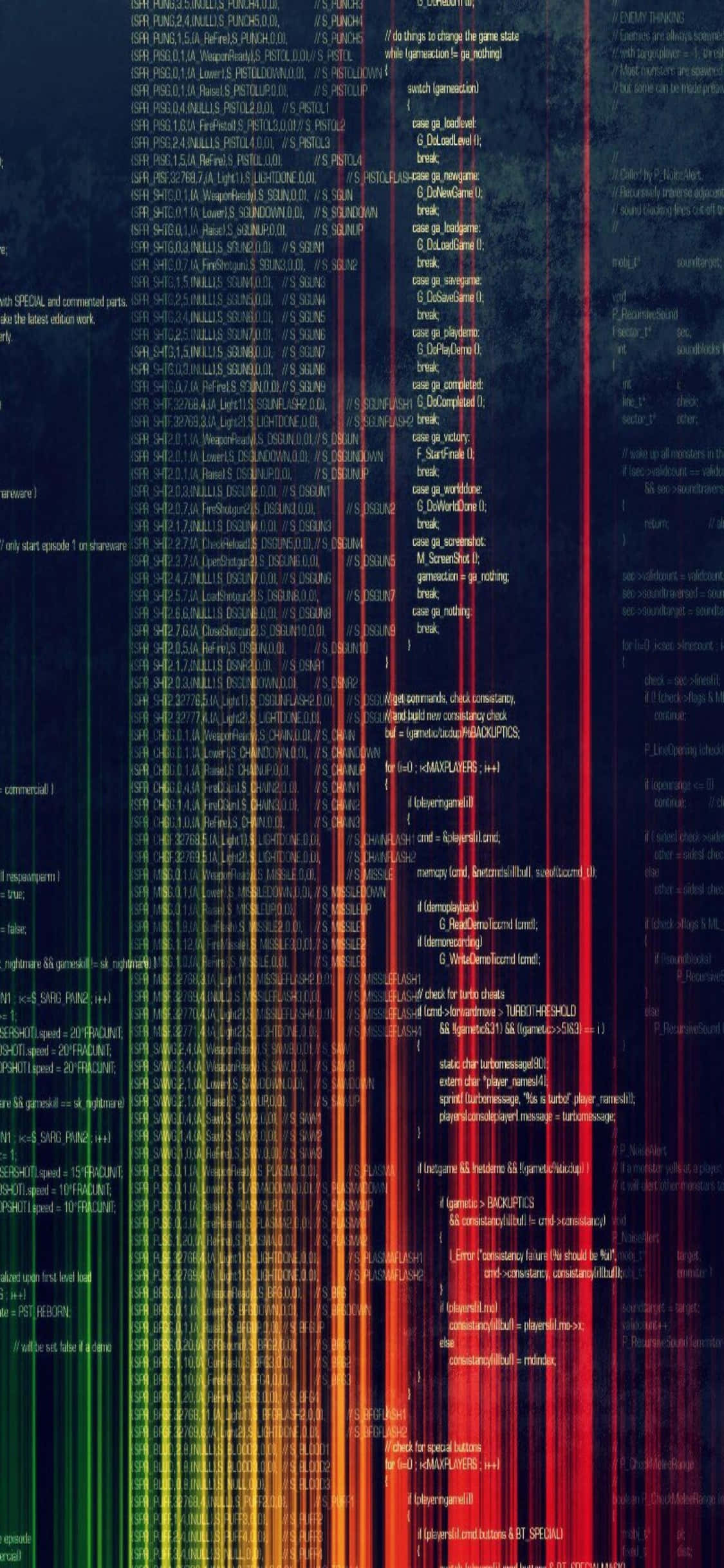 iPhone Xs Programmeringsagtergrond in Glitch Muurpapier