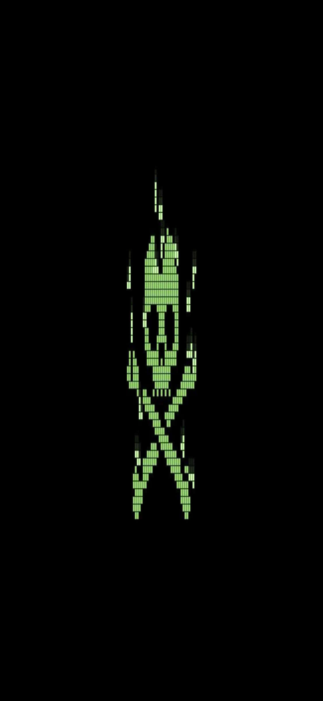 iPhone Xs Programmeringsagtergrond Pixelskedel Muurpapier