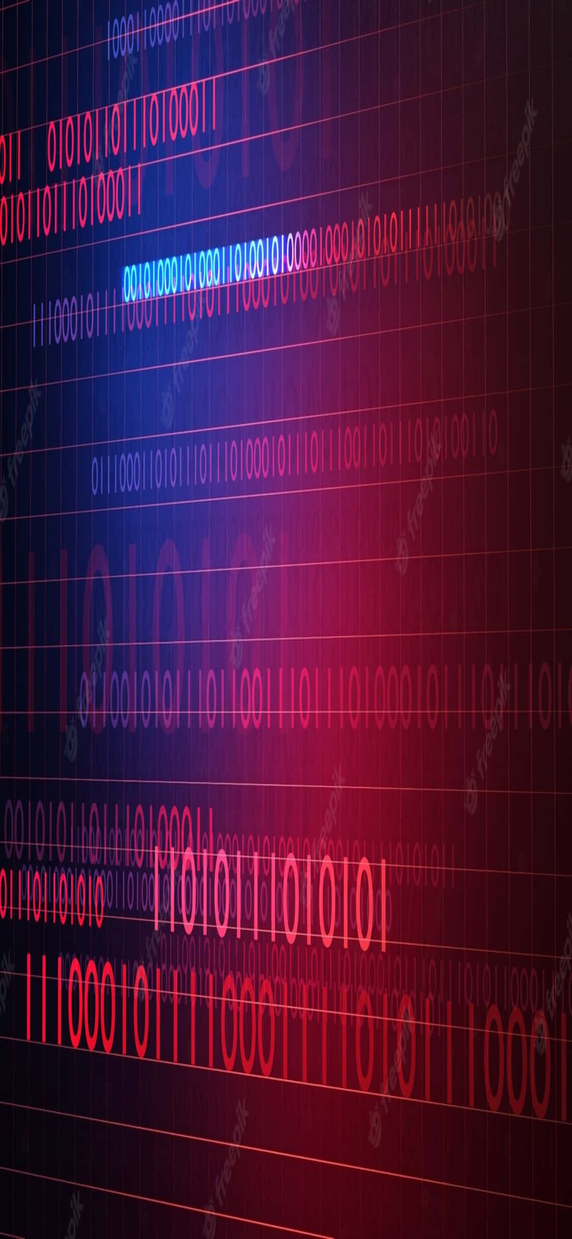 iPhone Xs Programmeringsagtergrond Binêre Glitch Muurpapier