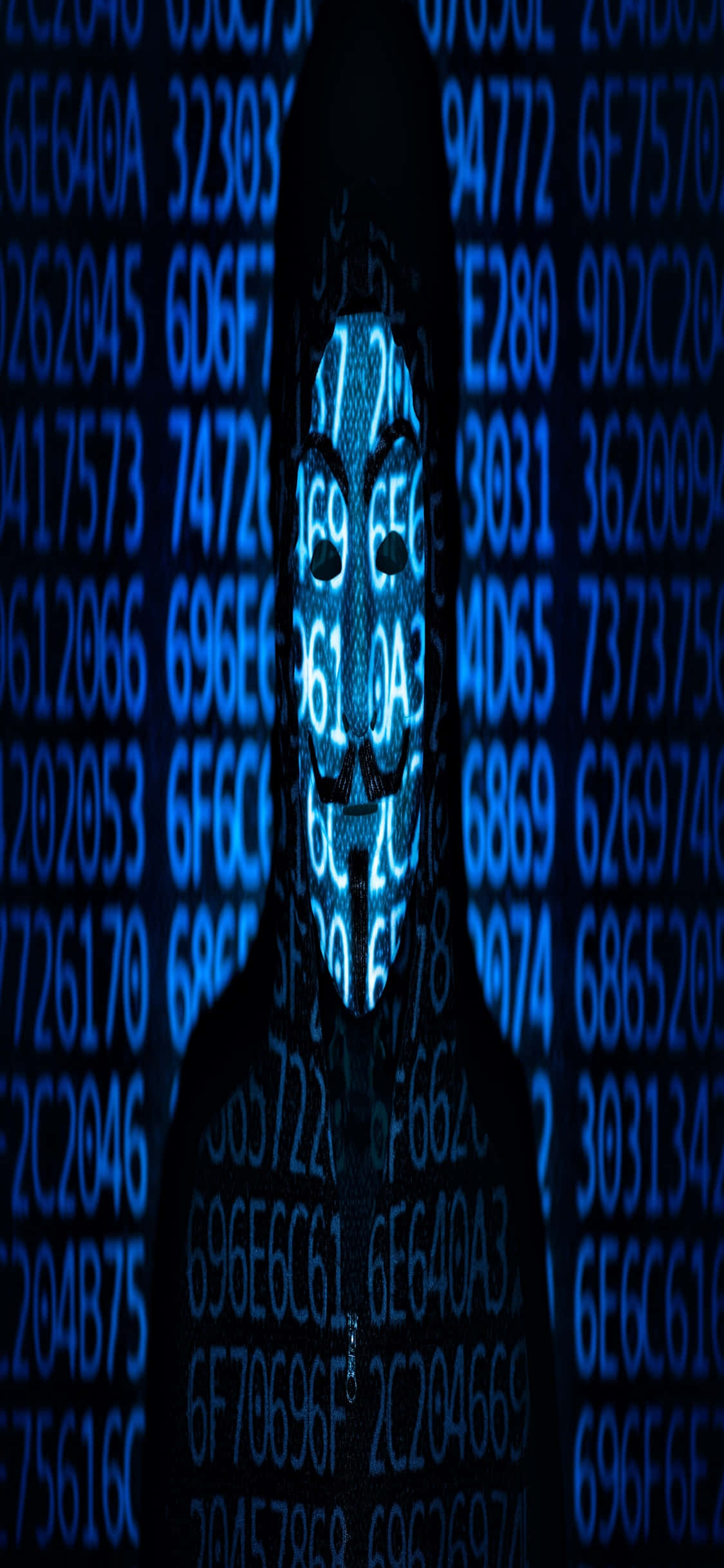 iPhone Xs Programmering Agtergrond Hacker Masker Muurpapier