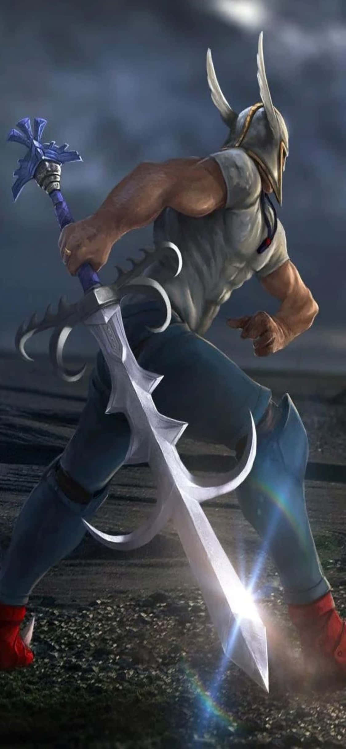 iPhone Xs Runescape Agtergrond Elvemage Wat 'n Swaard Swaai Muurpapier