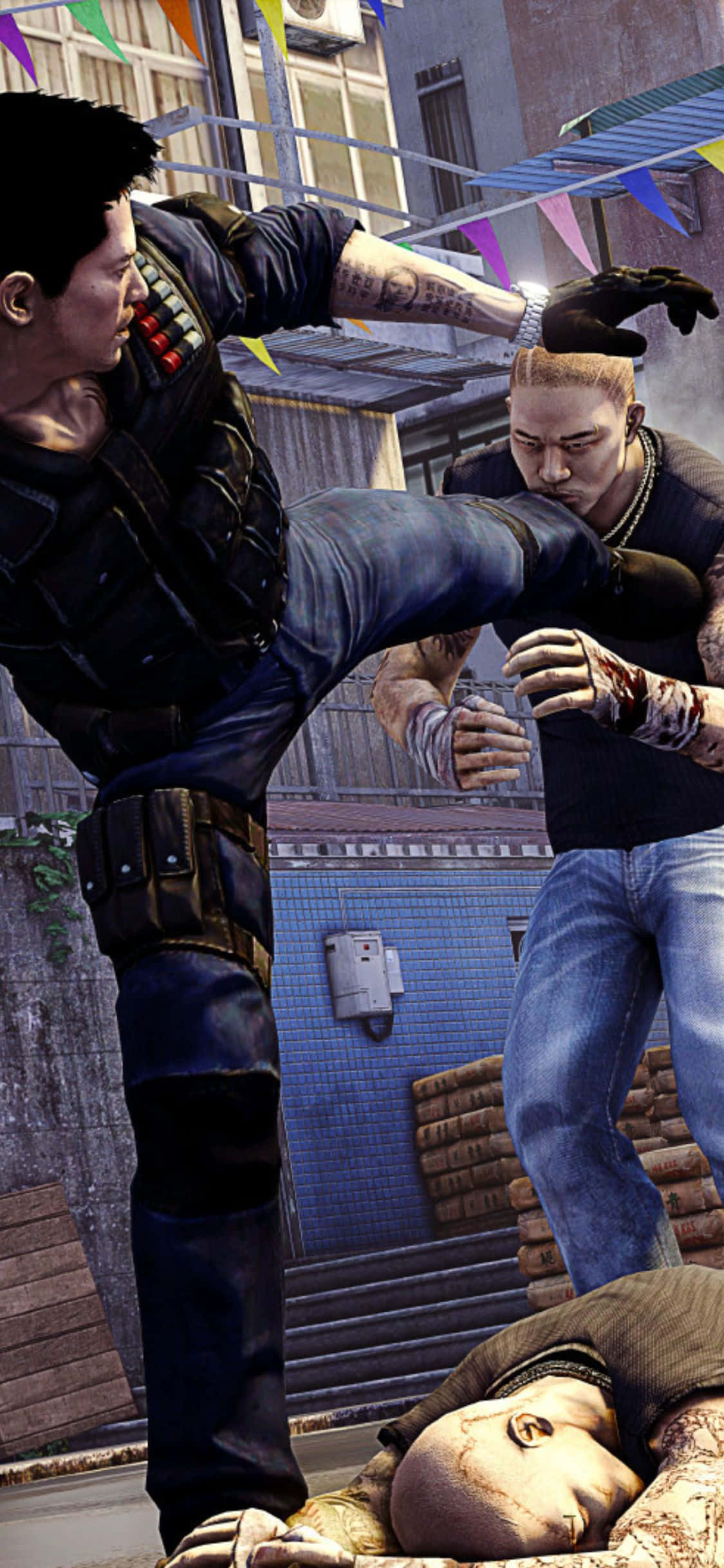 iPhone Xs Sleeping Dogs Skop Vyand Agtergrond Muurpapier