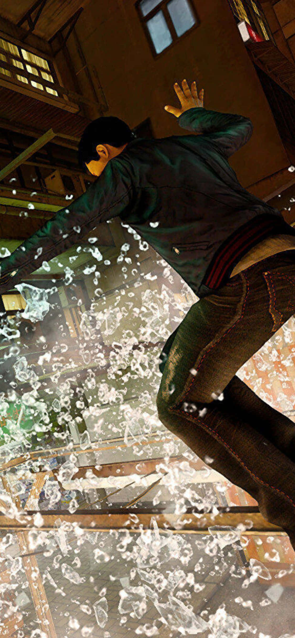 iPhone Xs Sleeping Dogs Glasdak Agtergrond Muurpapier