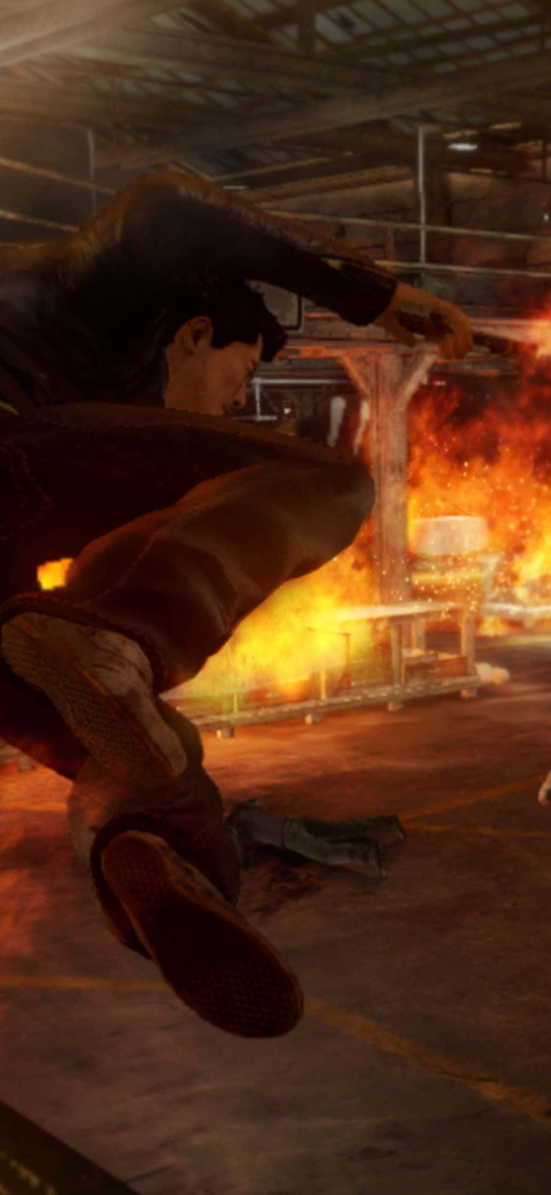 iPhone Xs Sleeping Dogs Payback Pakhuis Agtergrond Muurpapier