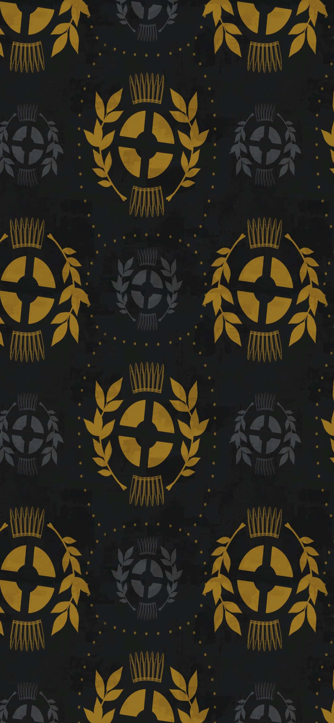 iPhone XS Tf2 Agtergrond Ranglys-logo in Goudpatroon Muurpapier