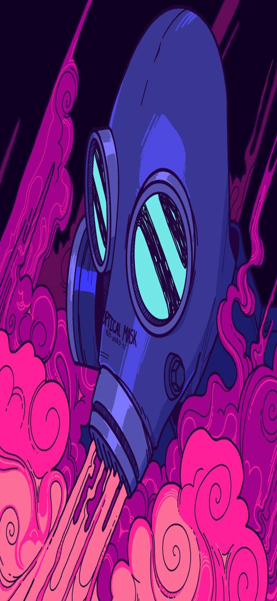 iPhone Xs Tf2-agtergrond Pyro wat Pers Rook uitasem Muurpapier