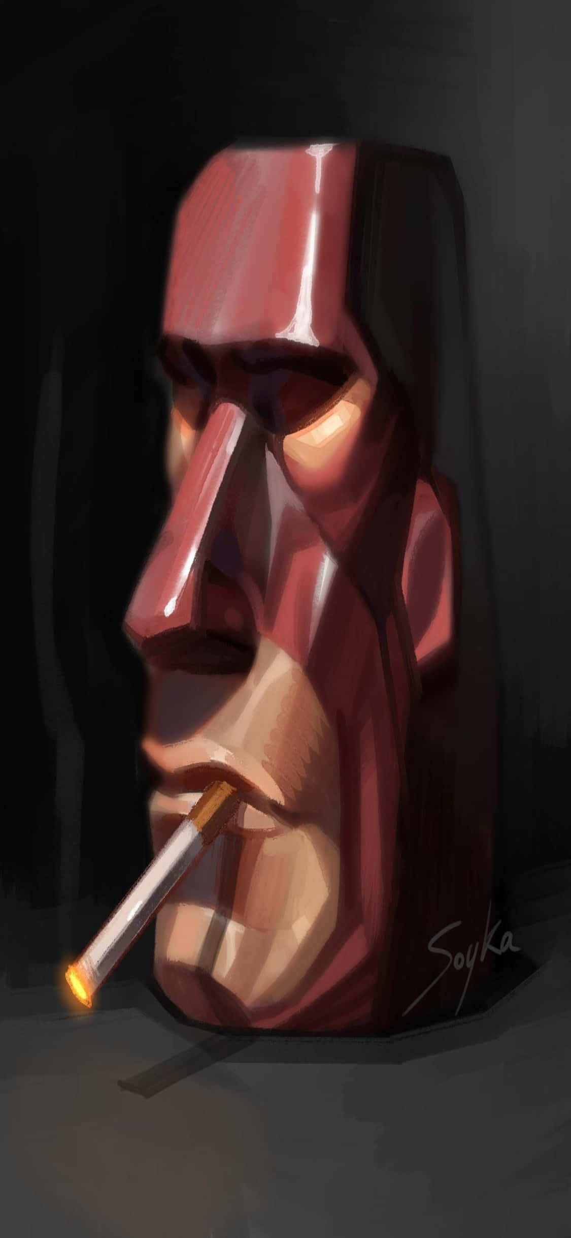 iPhone Xs Tf2 Agtergrond Glansende Spioen Gesigskuns Muurpapier