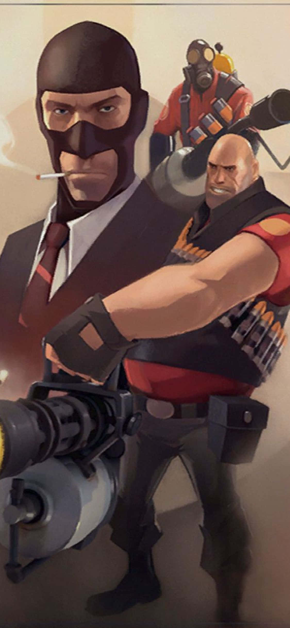 iPhone Xs Tf2 Agtergrond Spioen, Pyro en Heavy Plakkaat Muurpapier