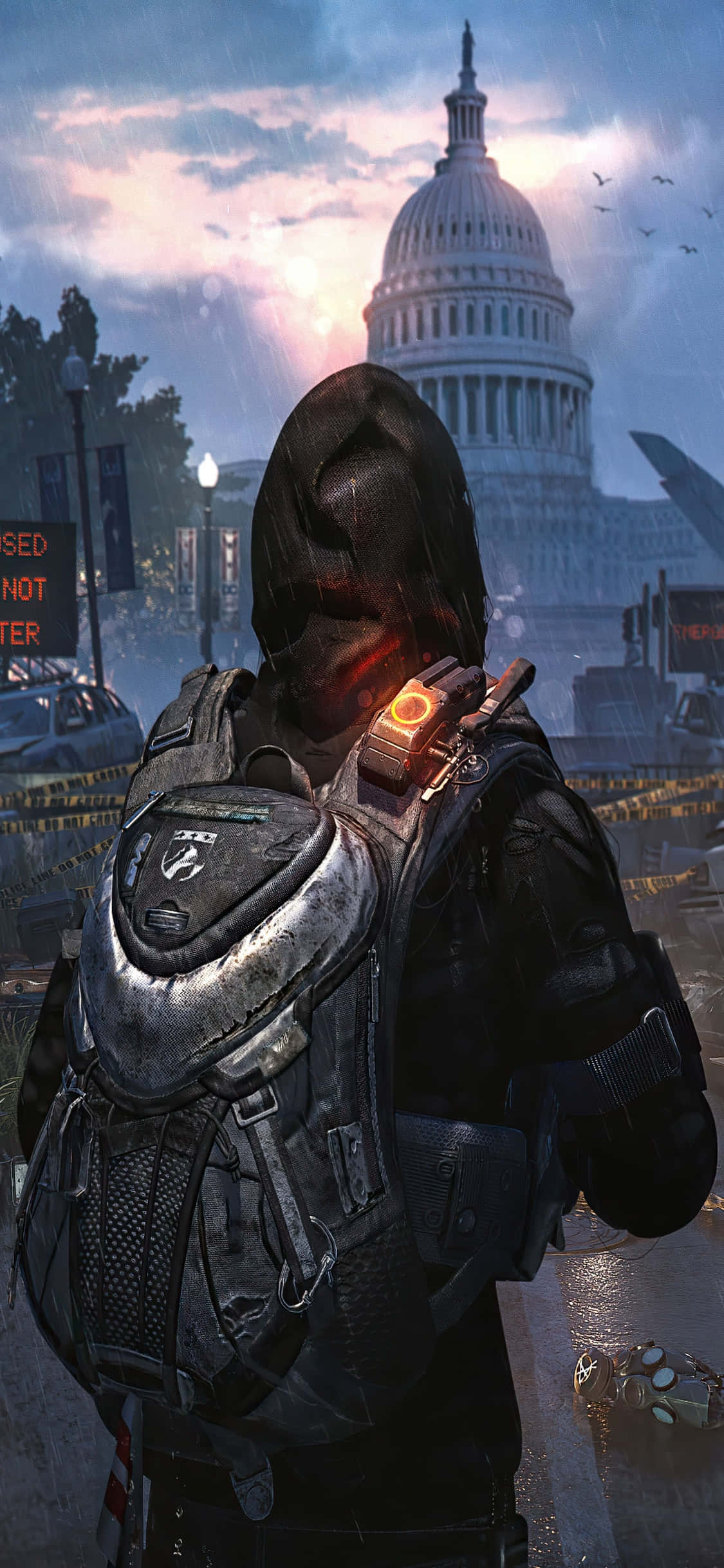 iPhone Xs The Division Agtergrond Gekapman in Washington Muurpapier