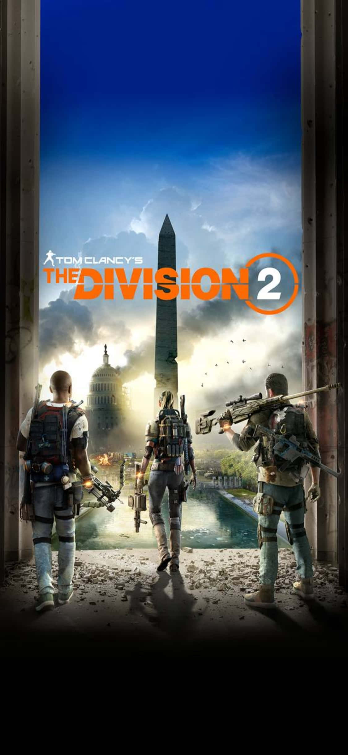 iPhone Xs The Division-agtergrond: Speletjie-titelplakkaat in Washington Muurpapier