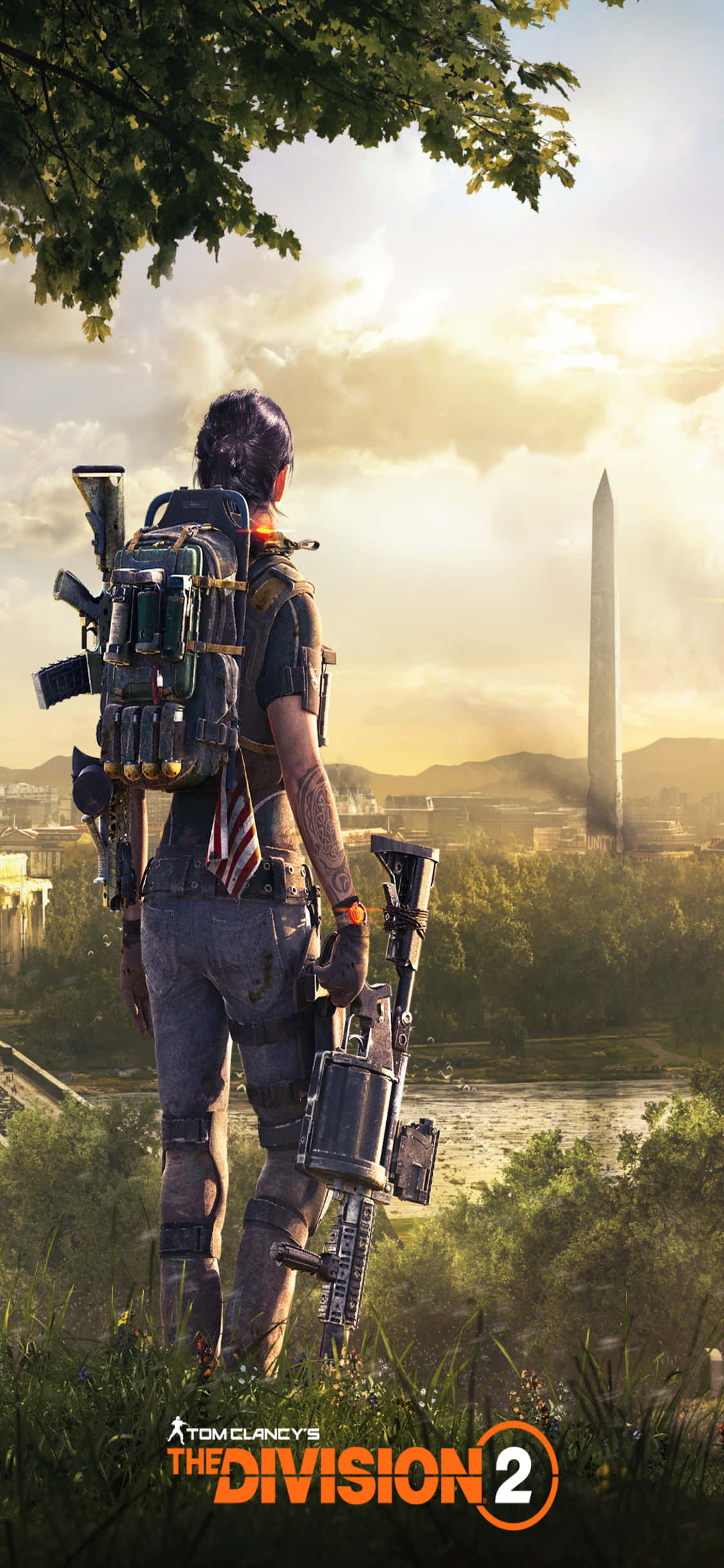 iPhone Xs The Division Agtergrond Man met Granaatlanseerder Muurpapier
