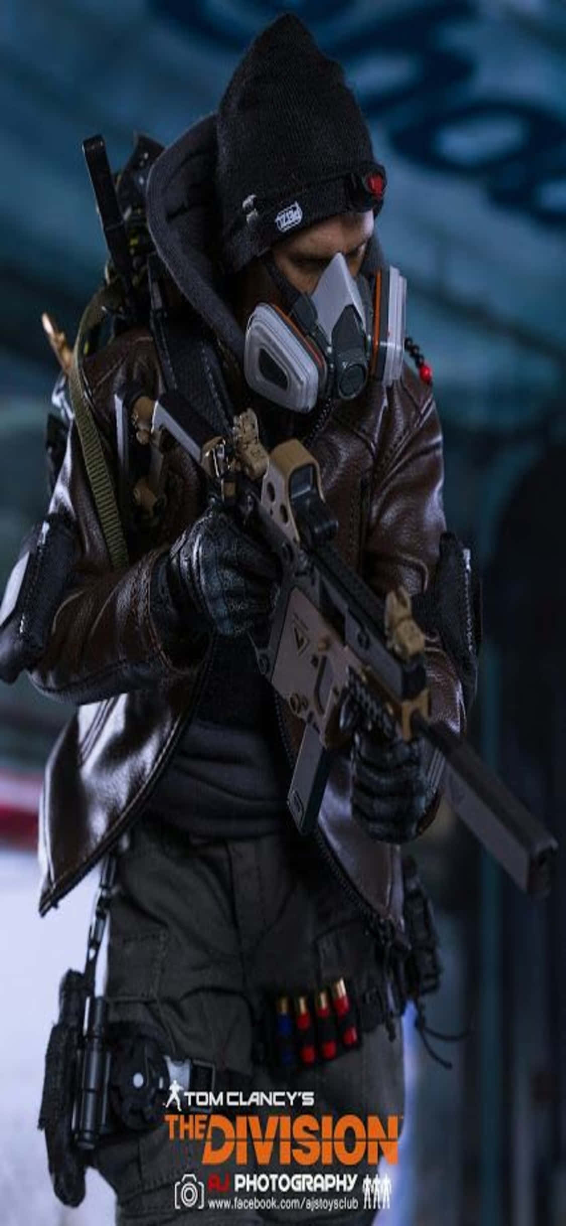 iPhone Xs The Division Agtergrond Gemaskerde Man In Volle Toerusting Muurpapier