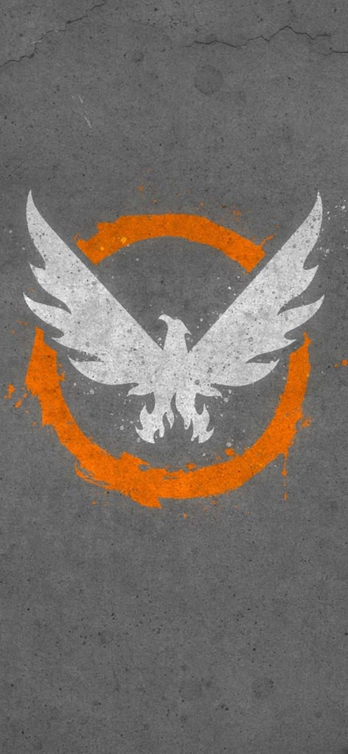 iPhone Xs The Division-agtergrond: Wit Feniks-logo Muurpapier